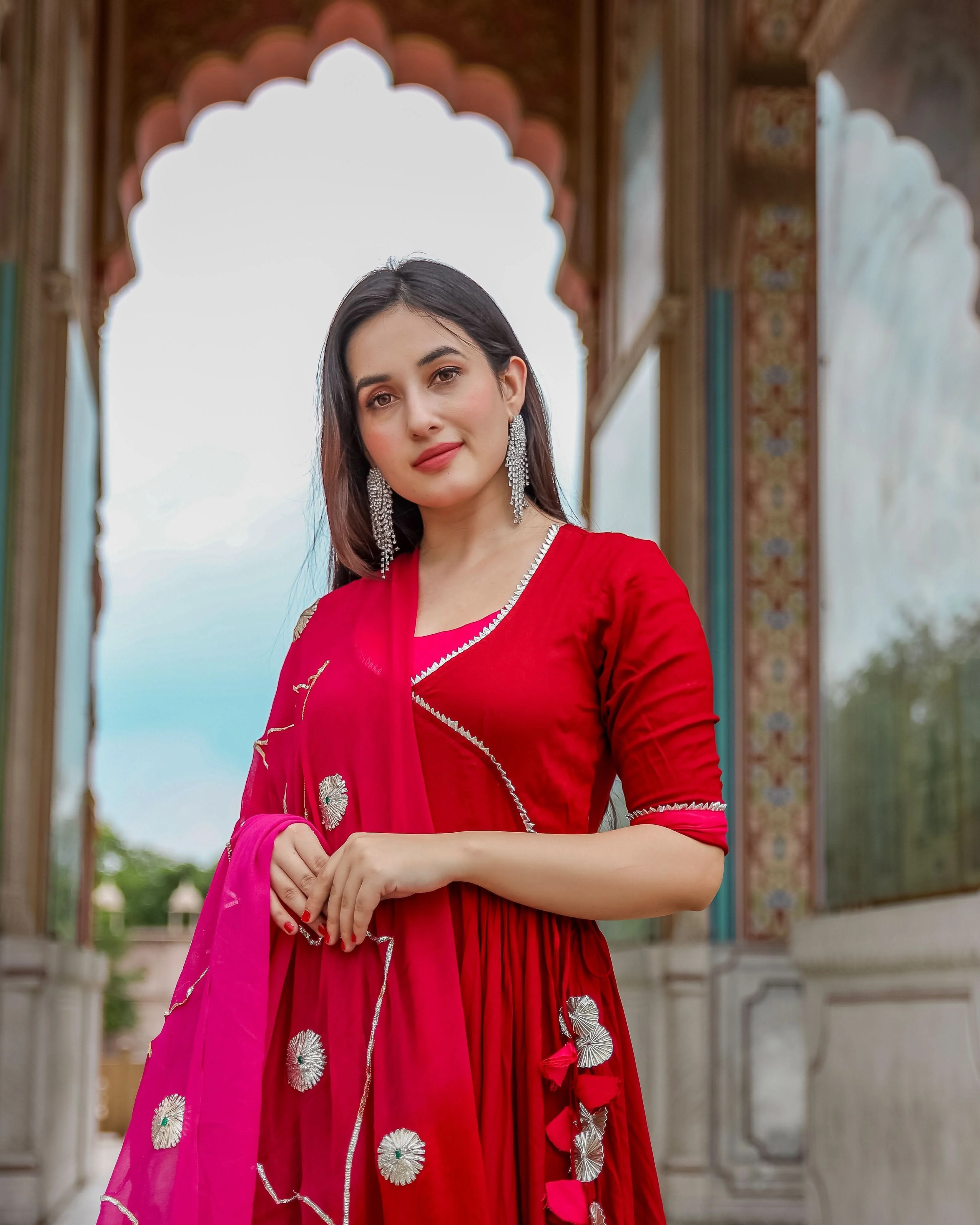 Maroon Pink Gotapatti Suit Set - Image 7