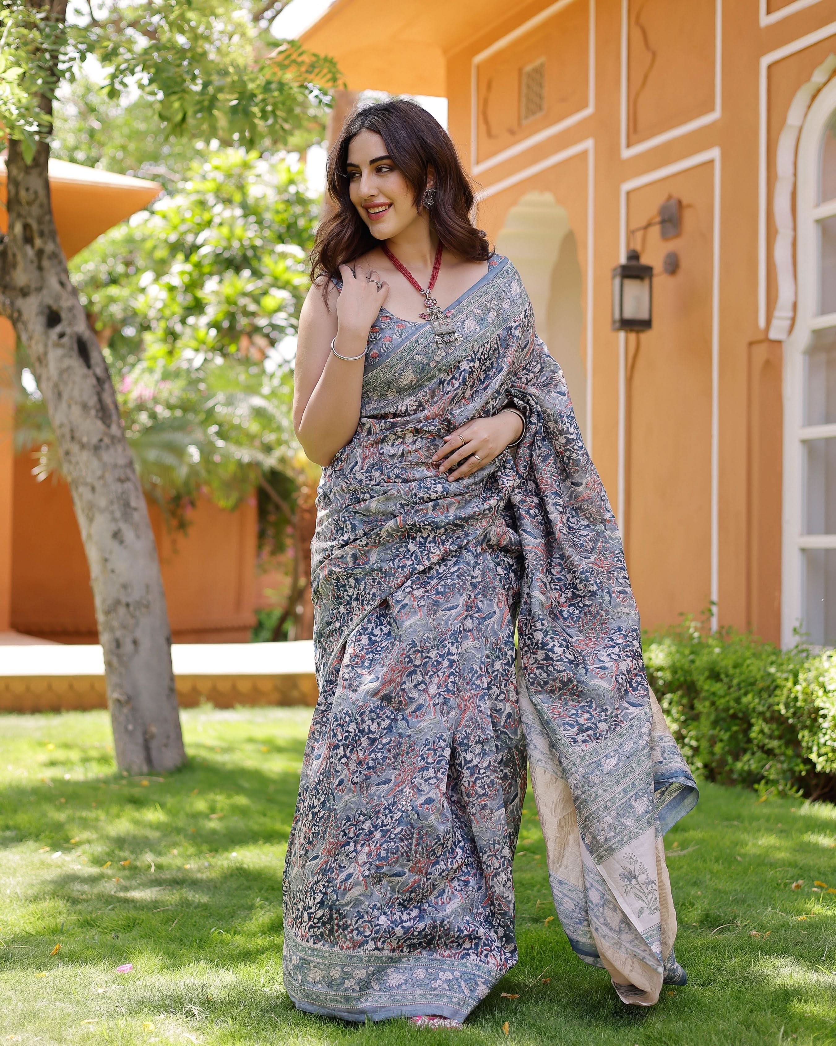 Mayuri Handblock Chanderi Saree - Image 4