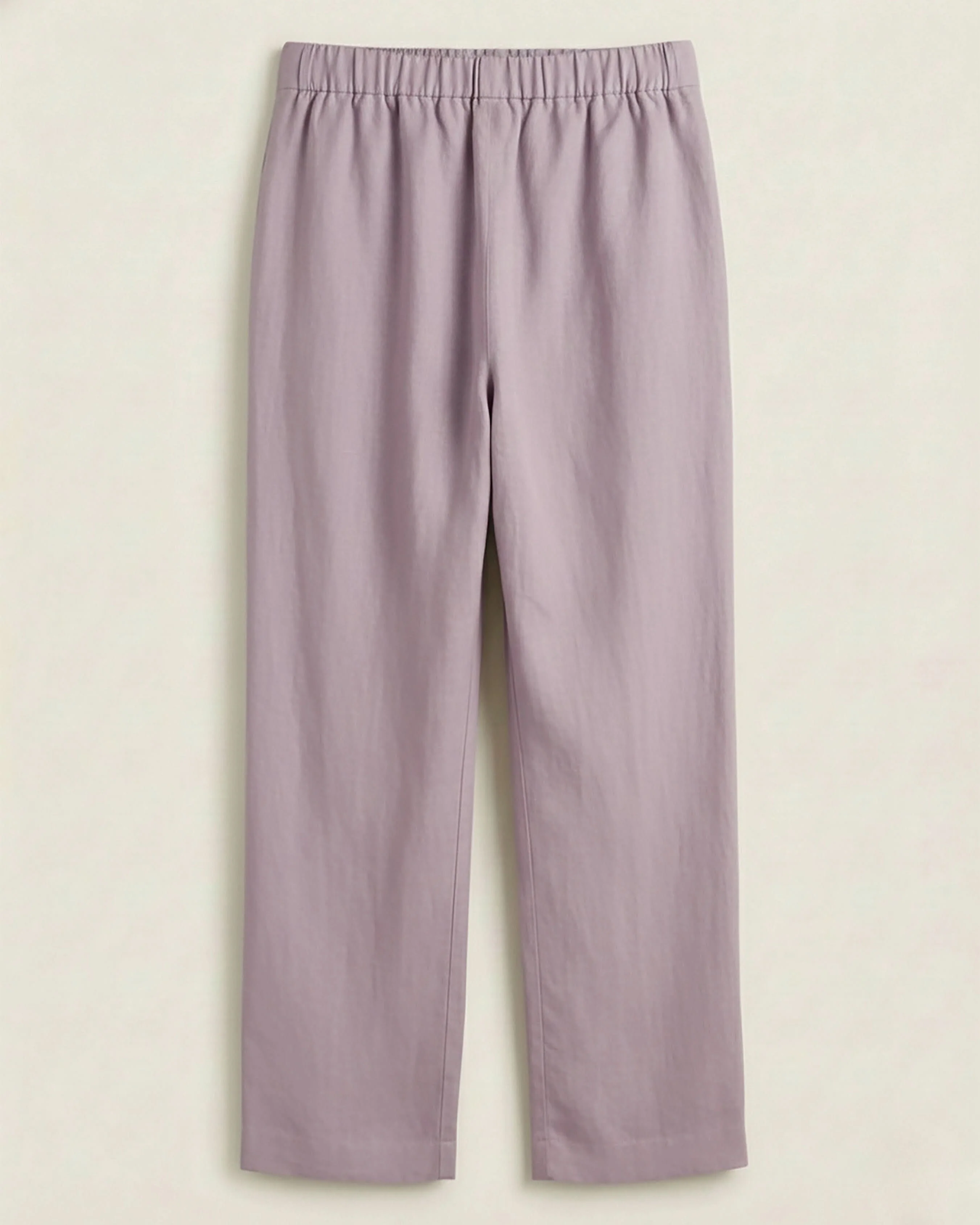 Mia Lilac Cotton Solid Straight Pants - Image 6