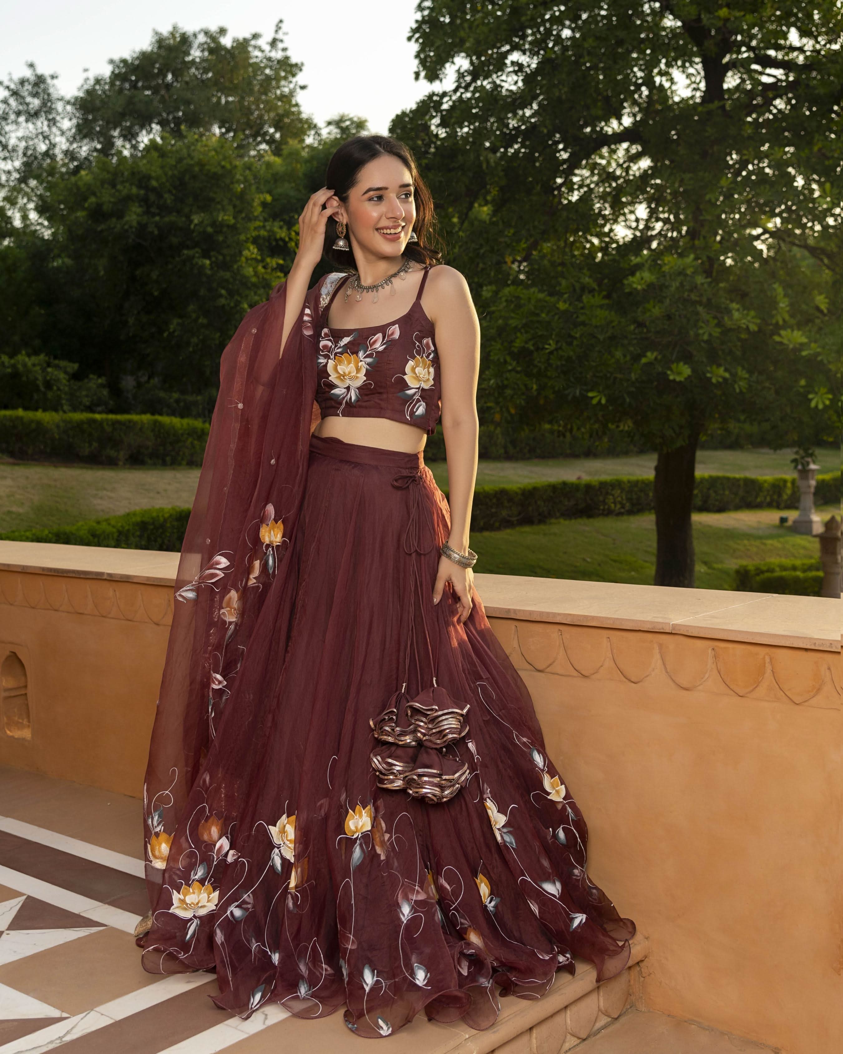 Mifra Handpainted Organza Lehenga Set - Image 2