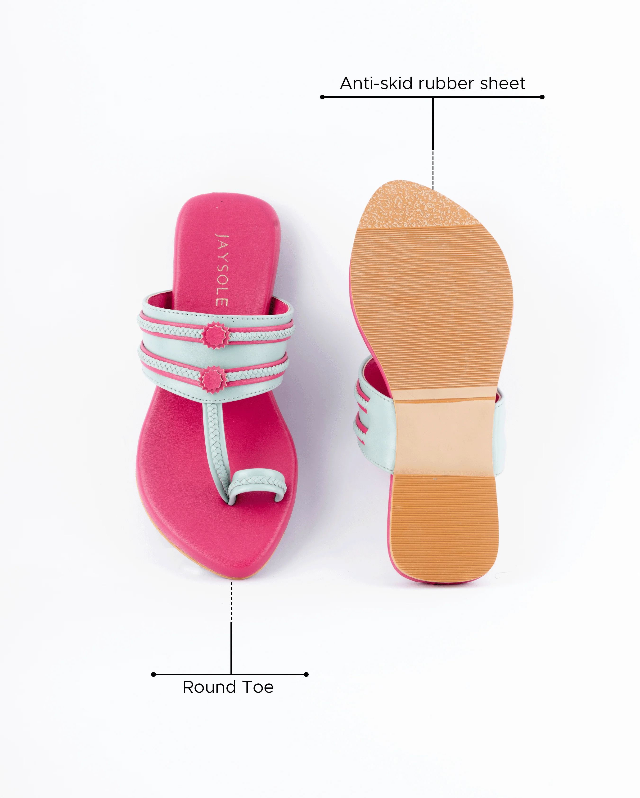 Mountbatten pink Kolha Flats - Image 6
