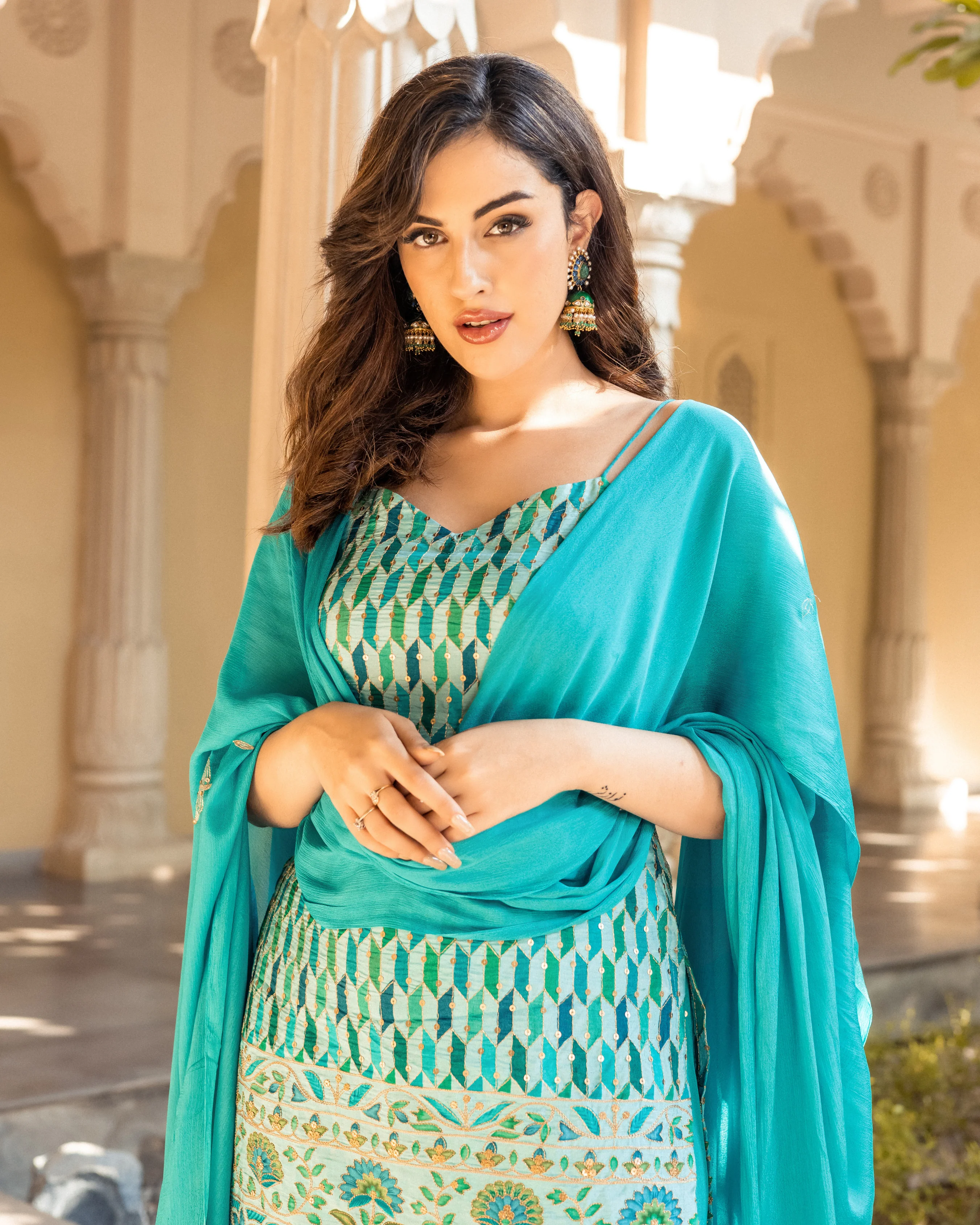 Nazreen Georgette Sharara Set - Image 7