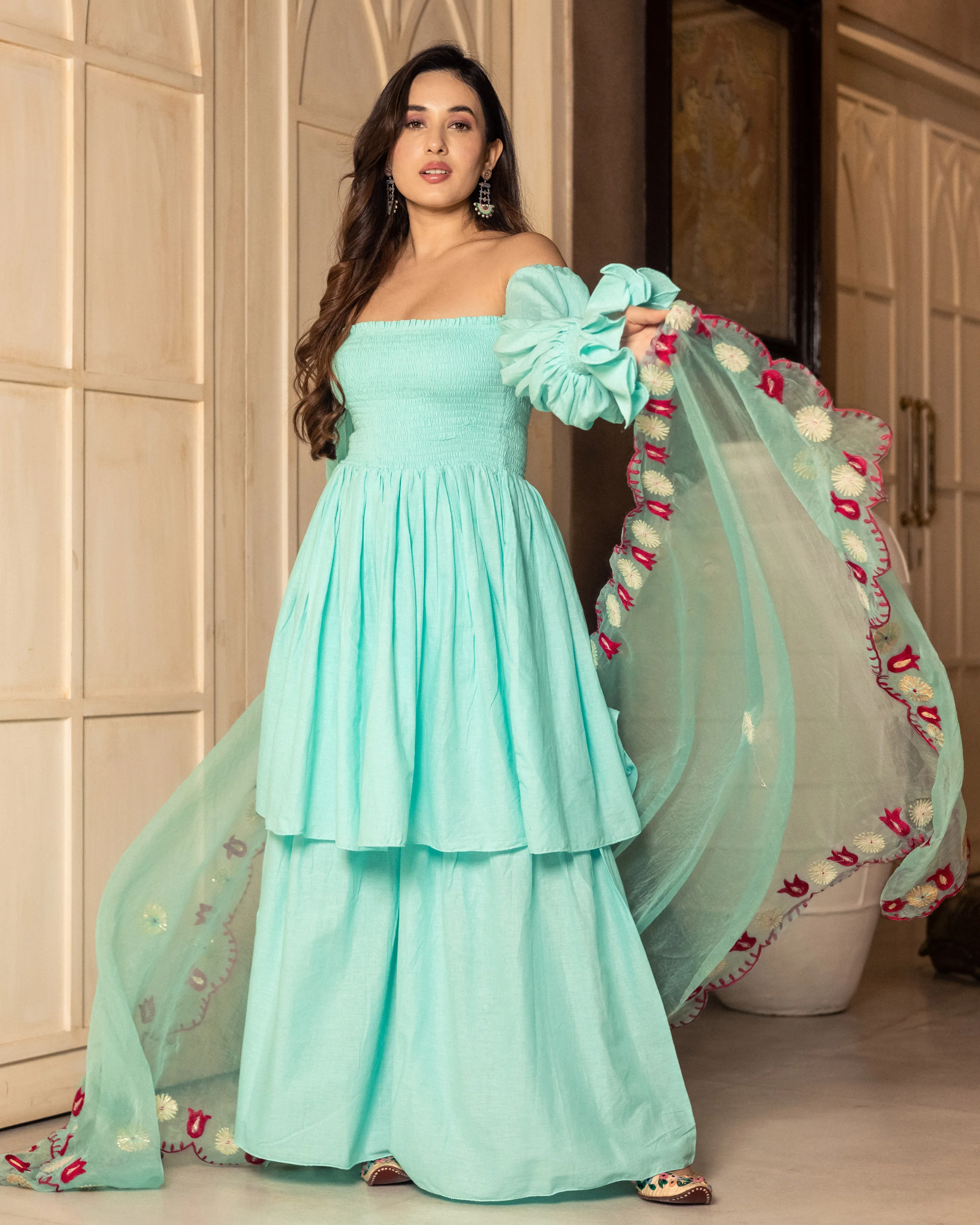 Nilkanta Embroidered Sharara Set - Image 2