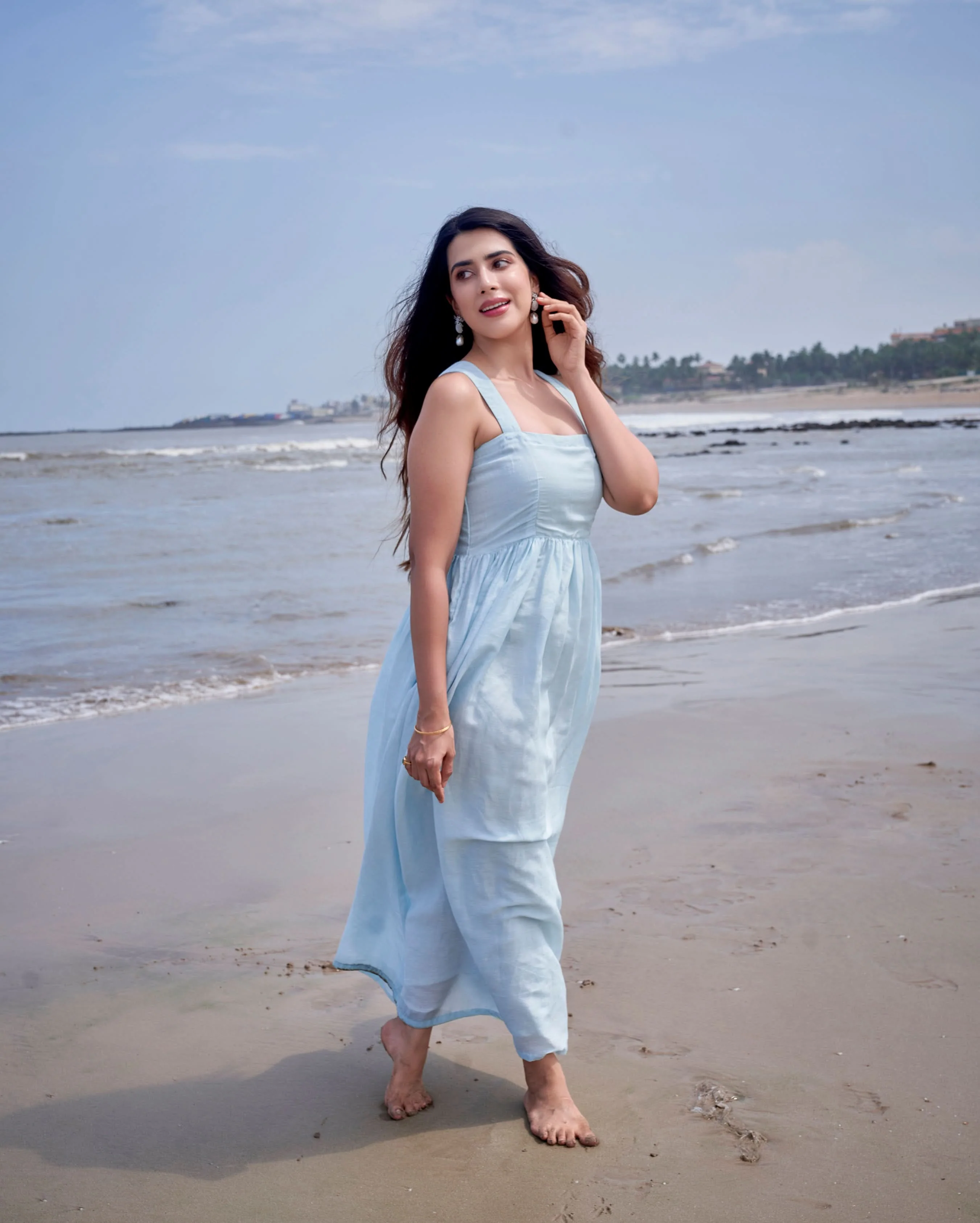 Nimbus Sky Blue Solid Cotton Dress - Image 2