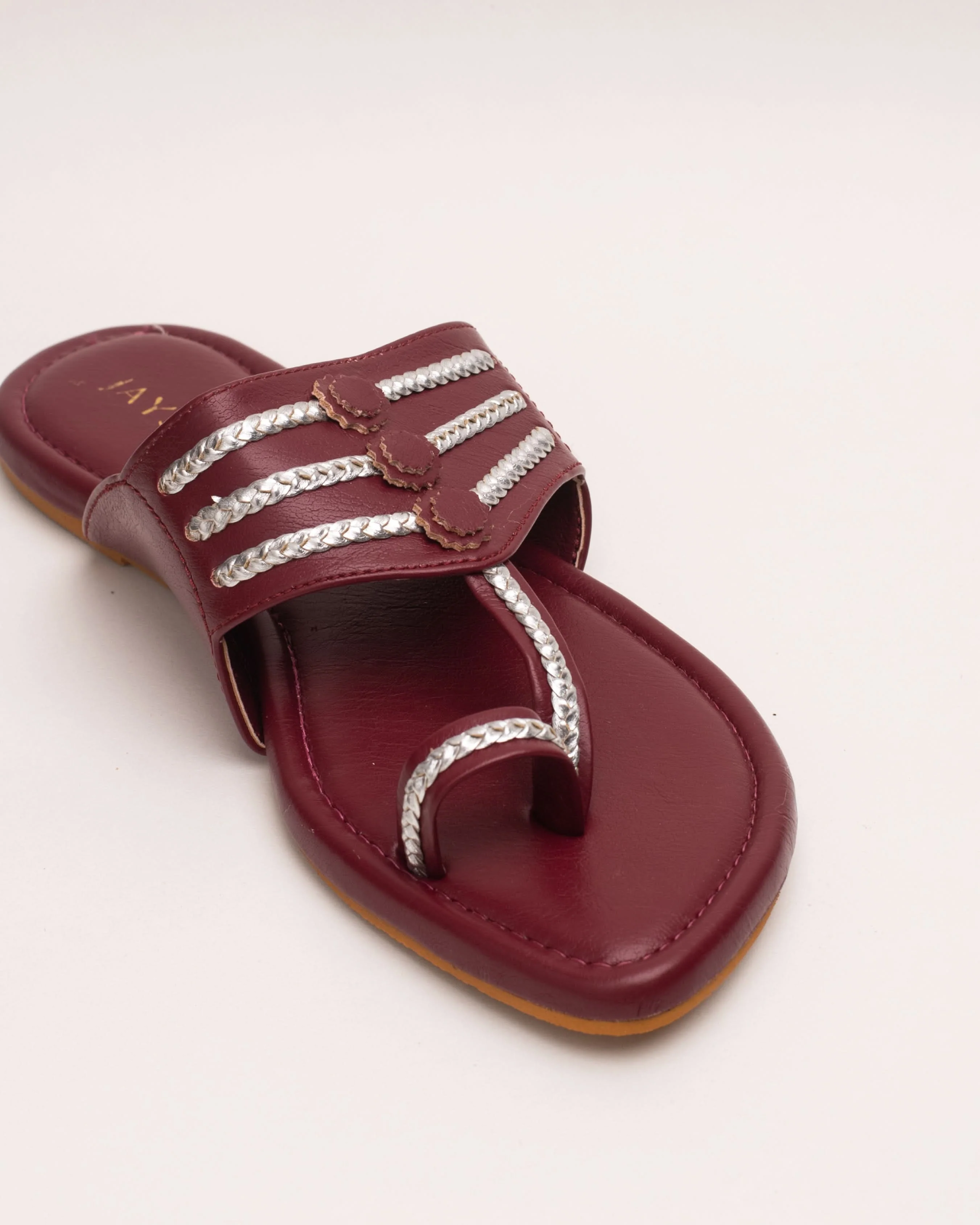 Noor Maroon Kolha Flats - Image 7