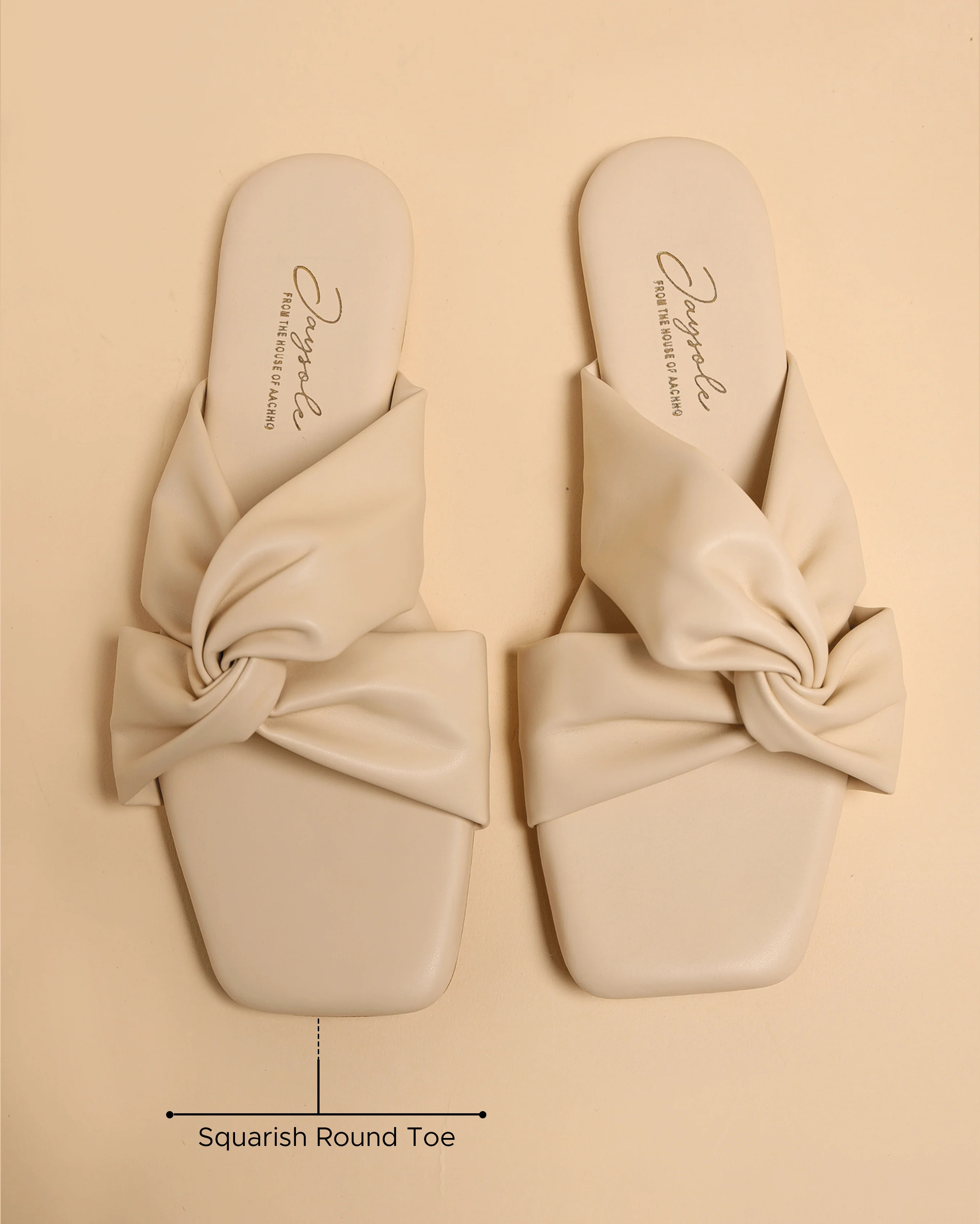 Oyster White Twisted Flats - Image 2