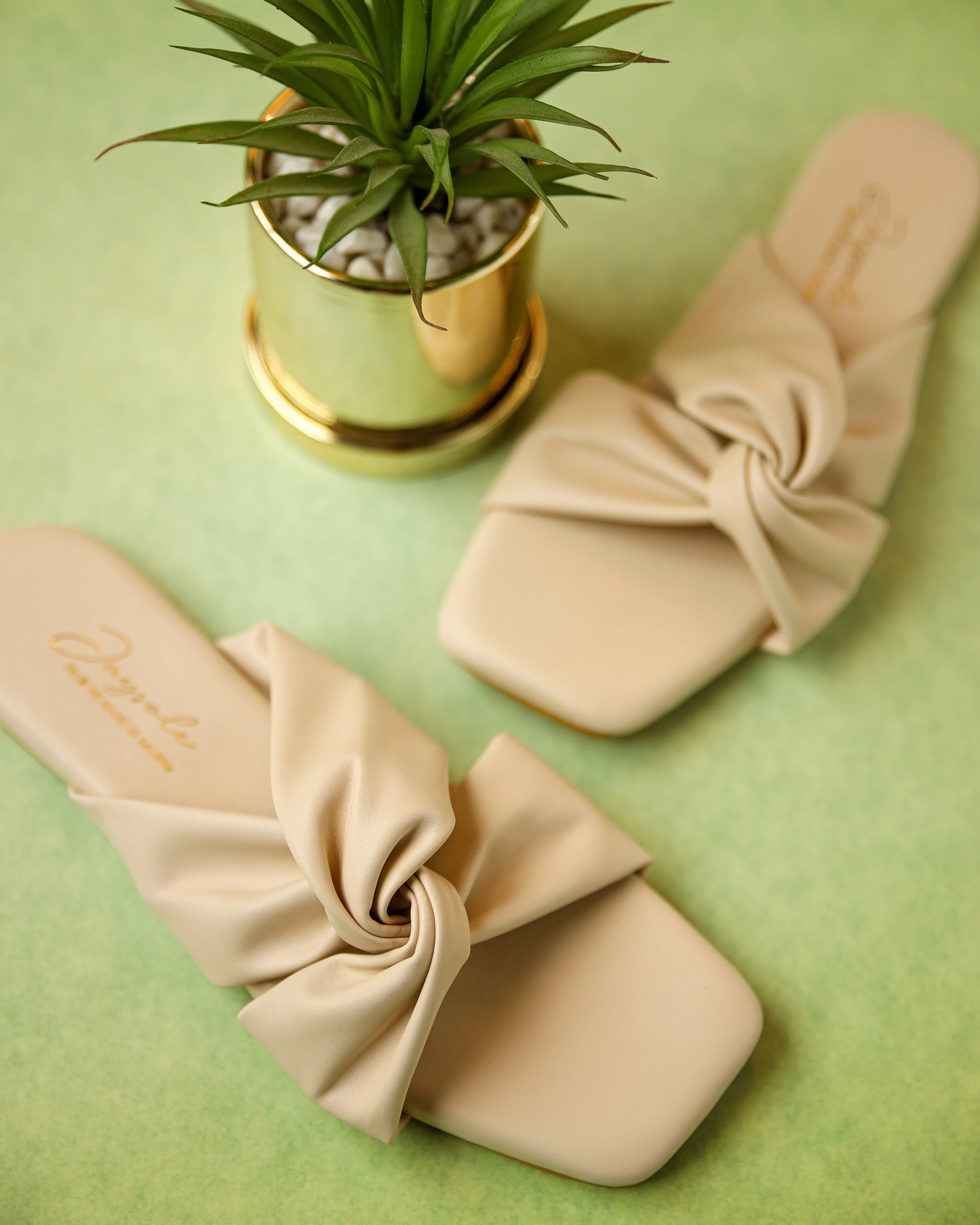 Oyster White Twisted Flats - Image 9