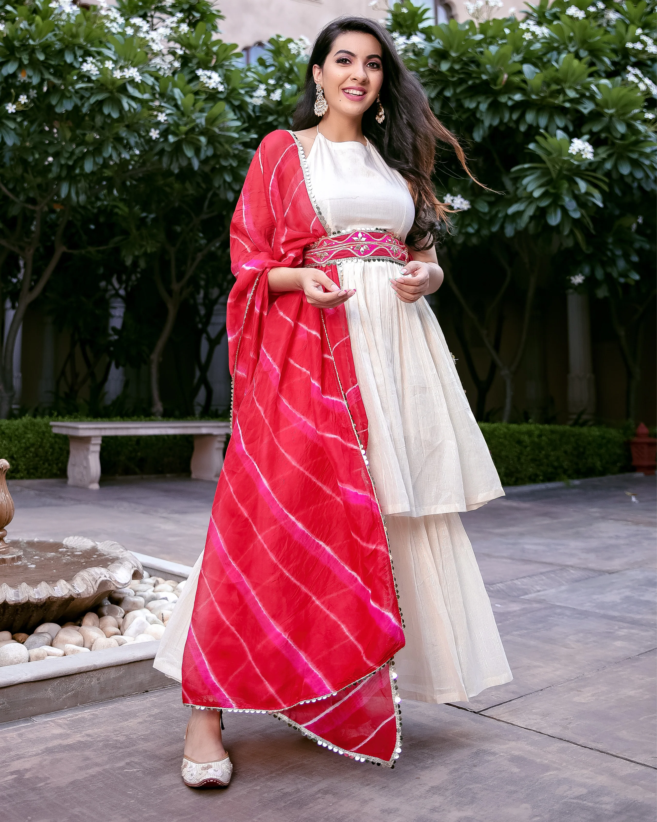 Pearl Dust Leheriya Gota Sharara Set - Image 9