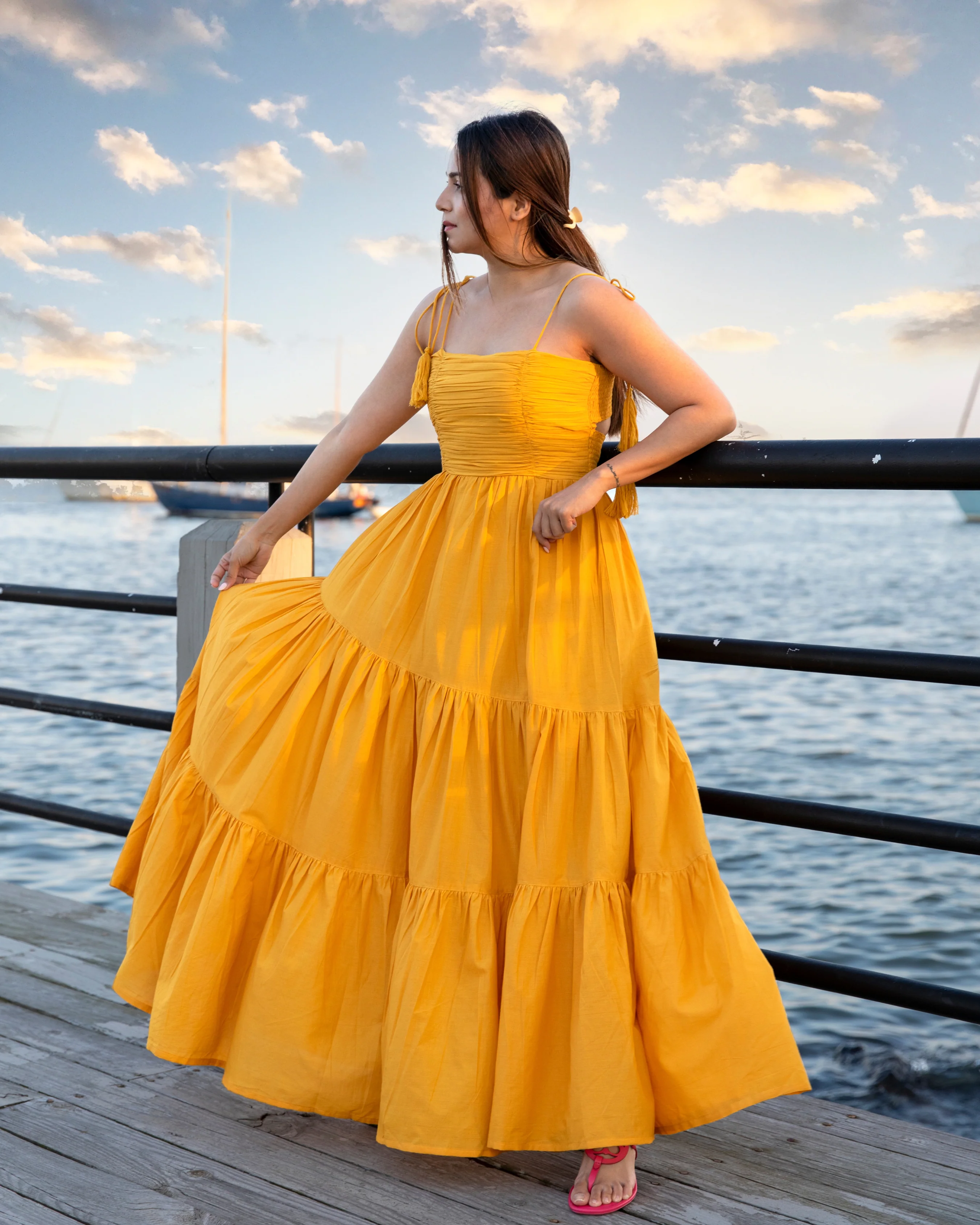 Perry Tier Cotton Dress - Image 3