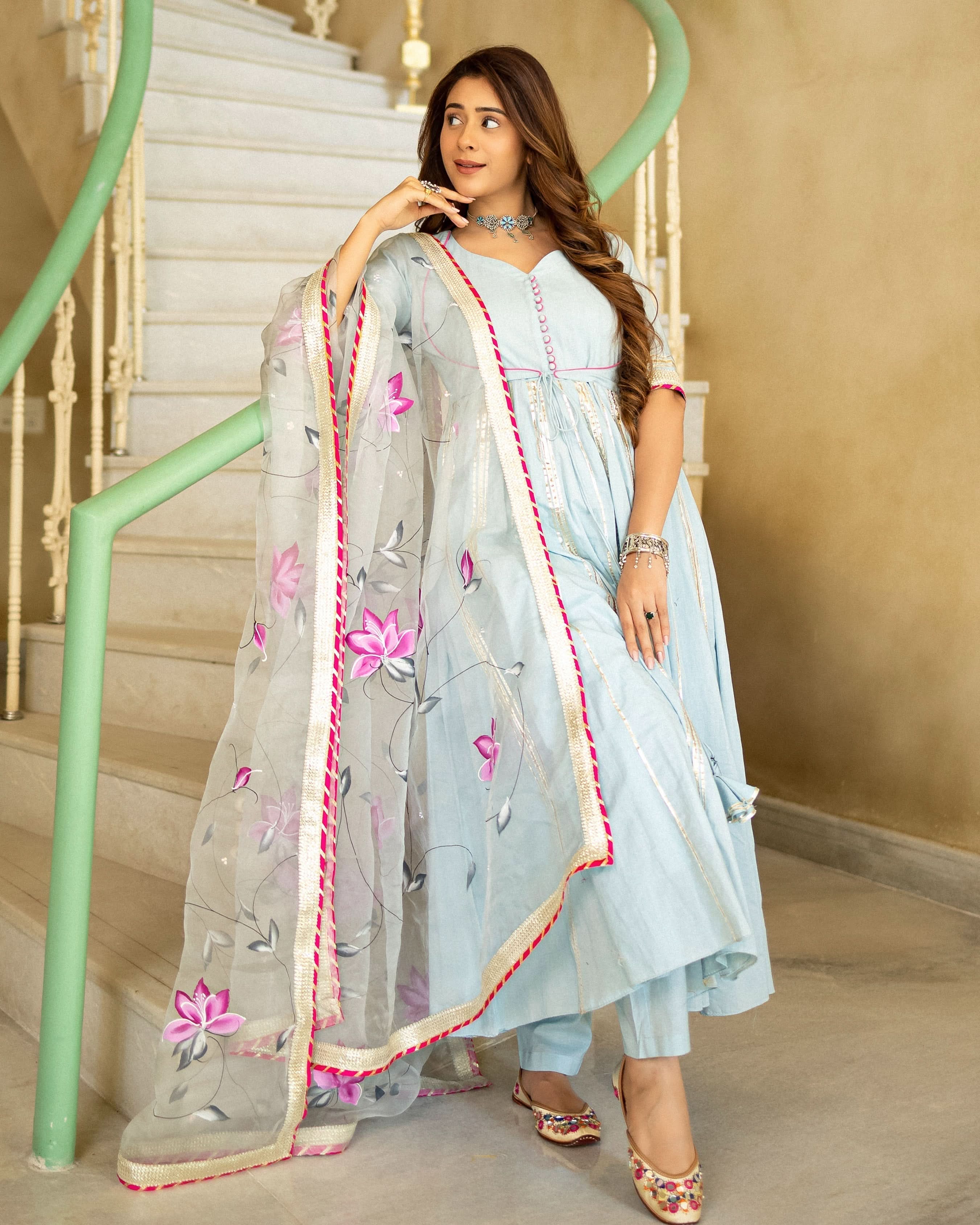 Ragini Handpainted Suit Set - Image 3