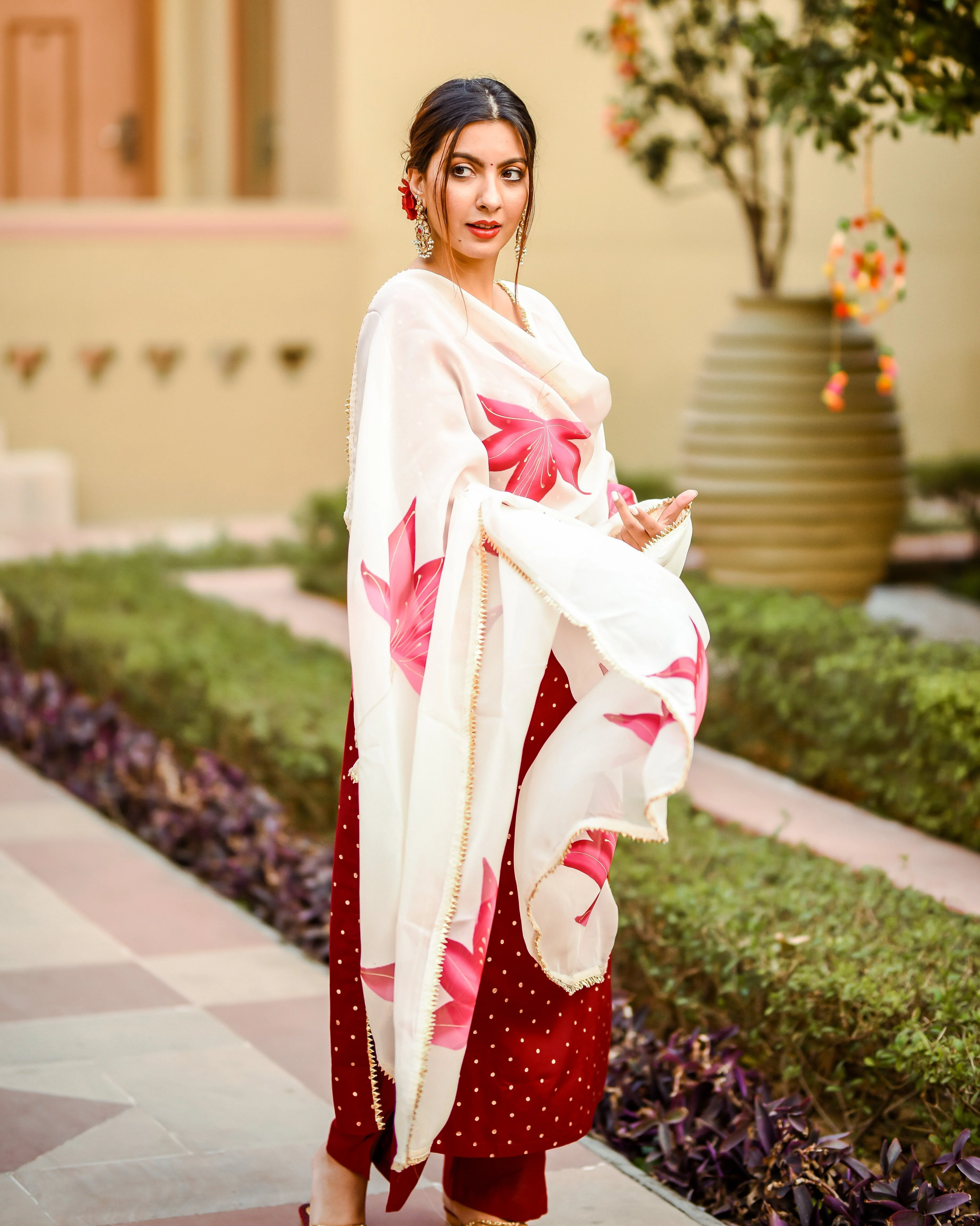 Raspberry Handpainted Suit Set - Image 6
