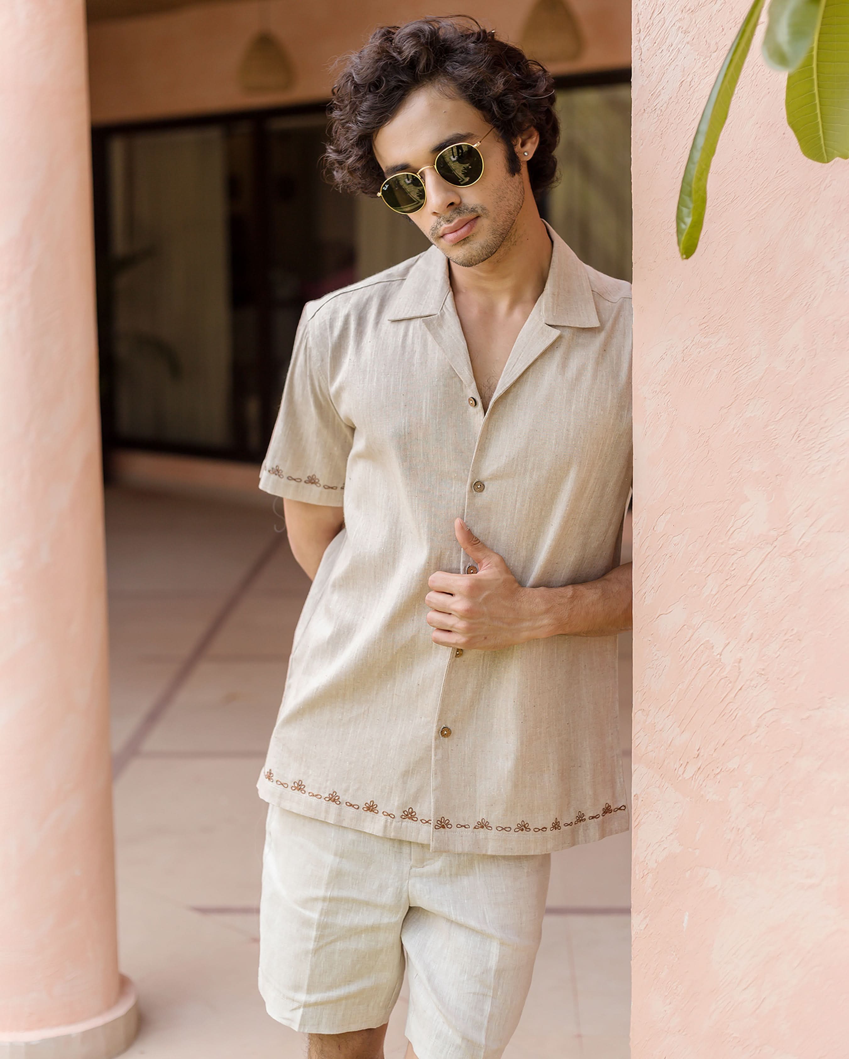 Reed Brown Embroidered Cotton Shirt - Image 4