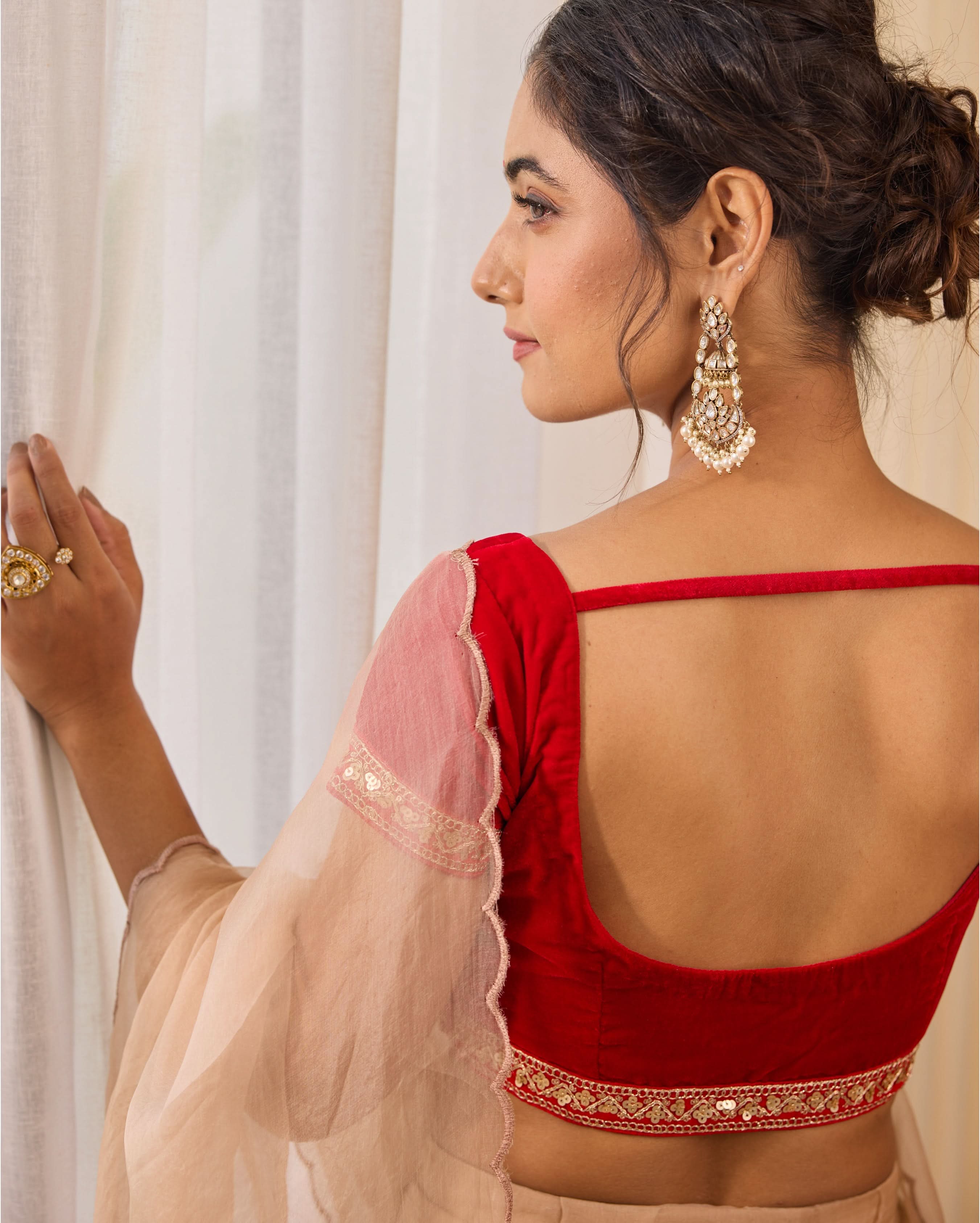 Rose Red Velvet Blouse - Image 7