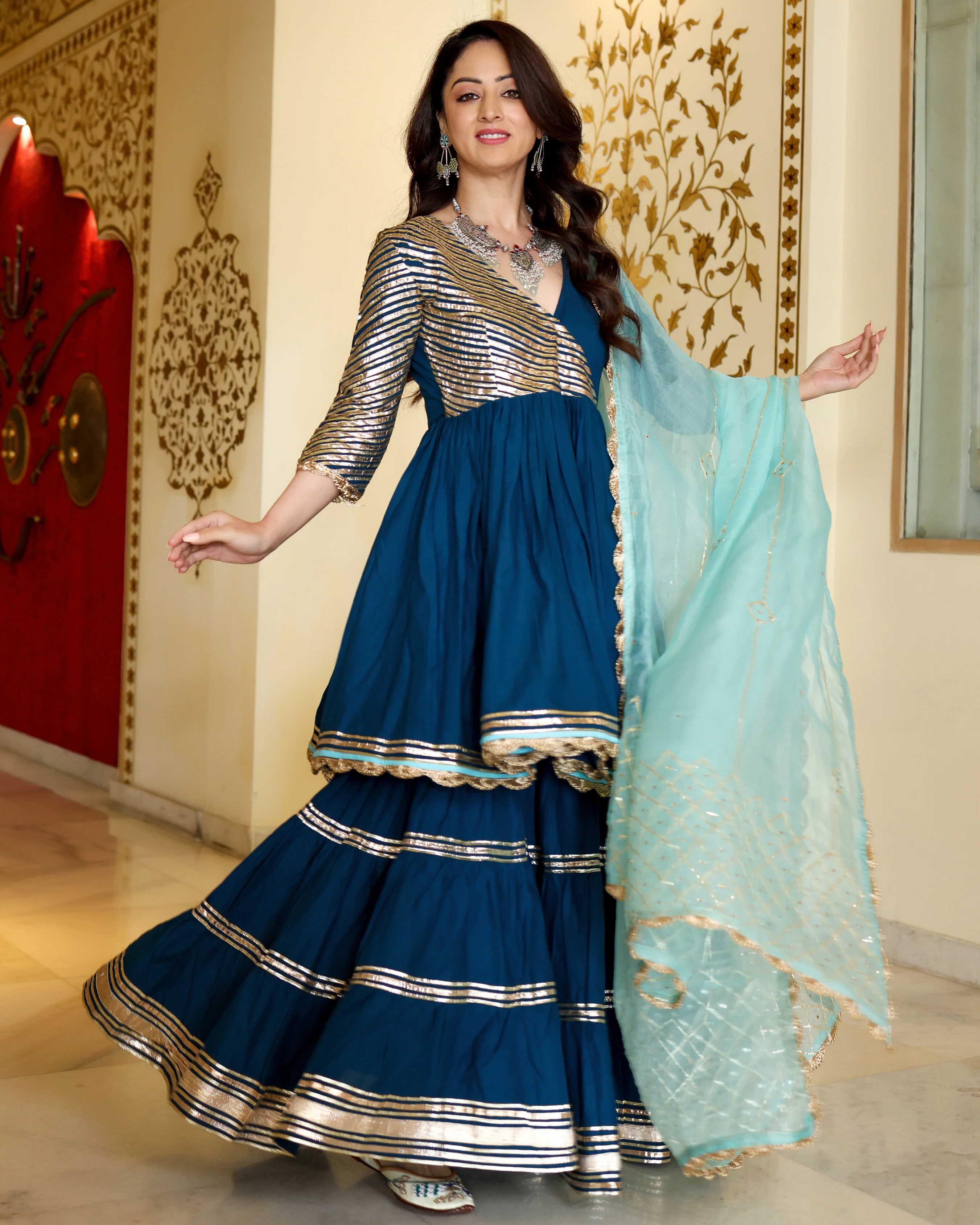 Royale Blue Gotapatti Suit Set - Image 3