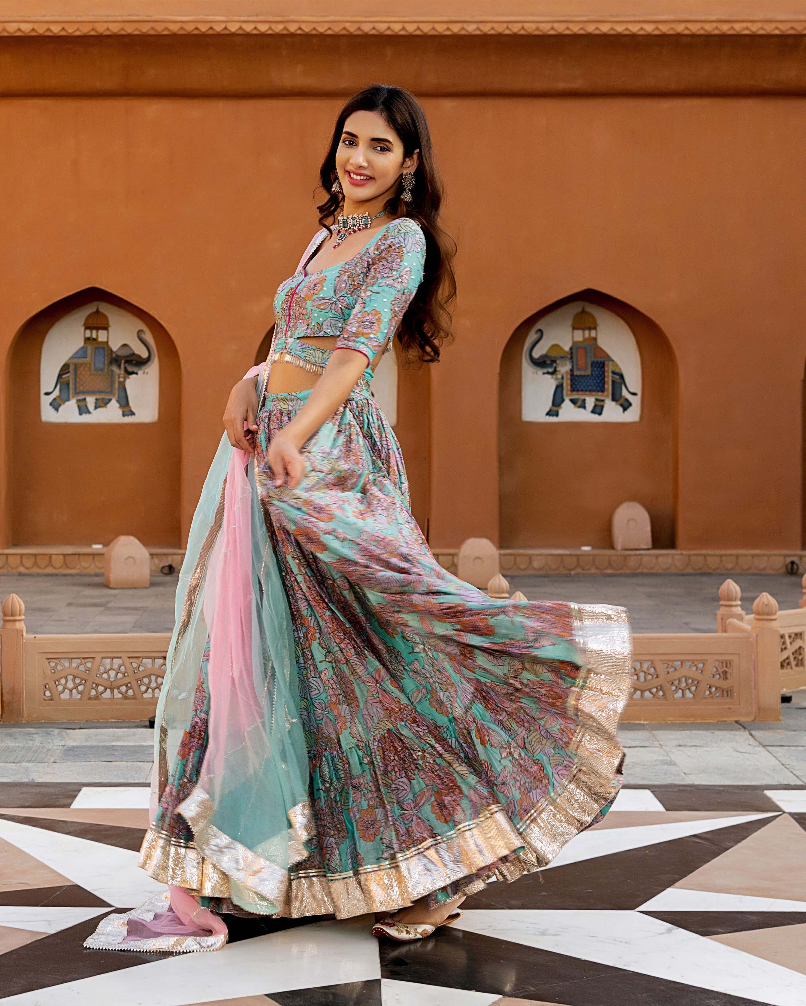 Sangini Chanderi Lehenga Set - Image 3