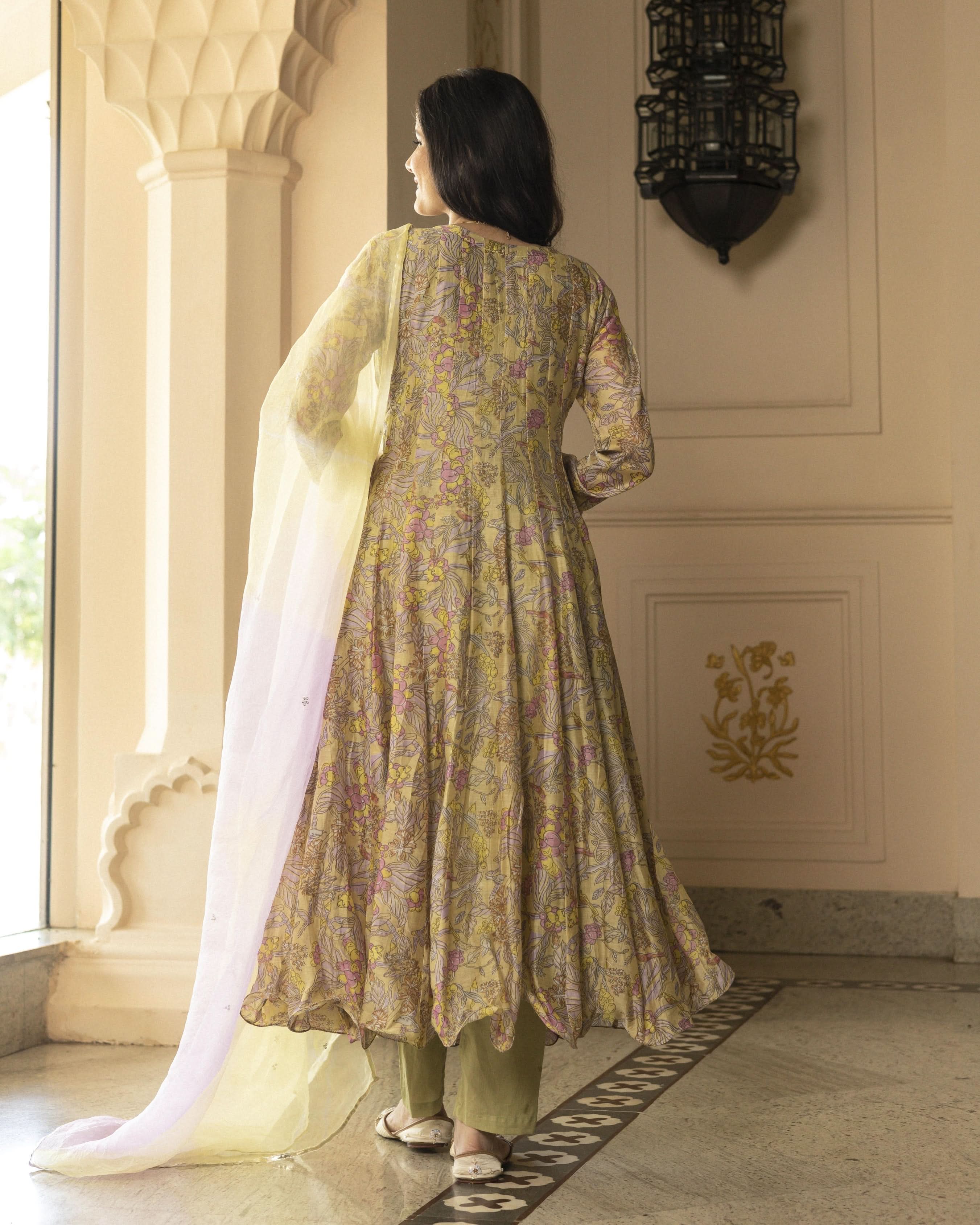 Sayantani Chanderi Angrakha Suit Set - Image 6