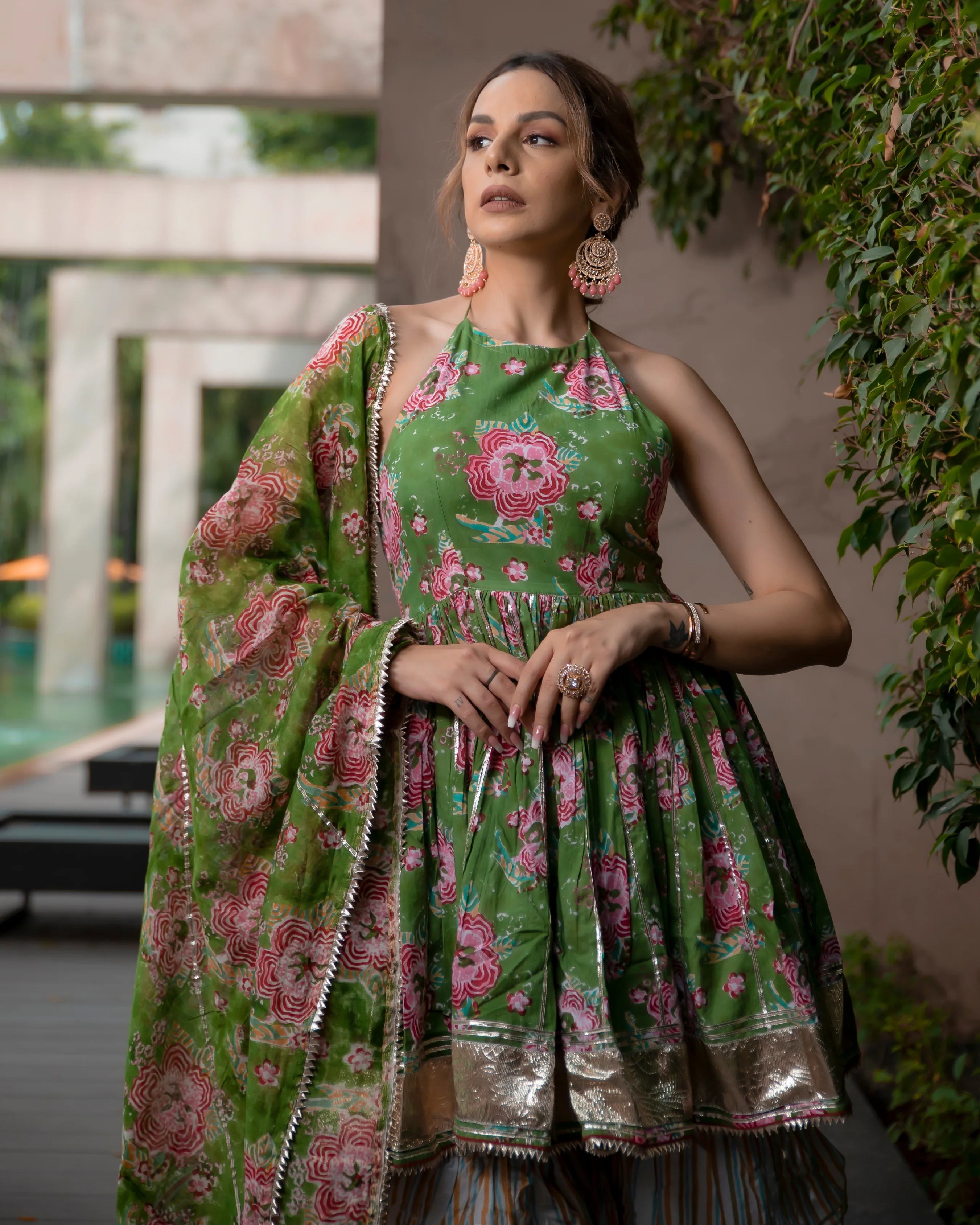 Secret Garden Handblock Gota Sharara Set - Image 6