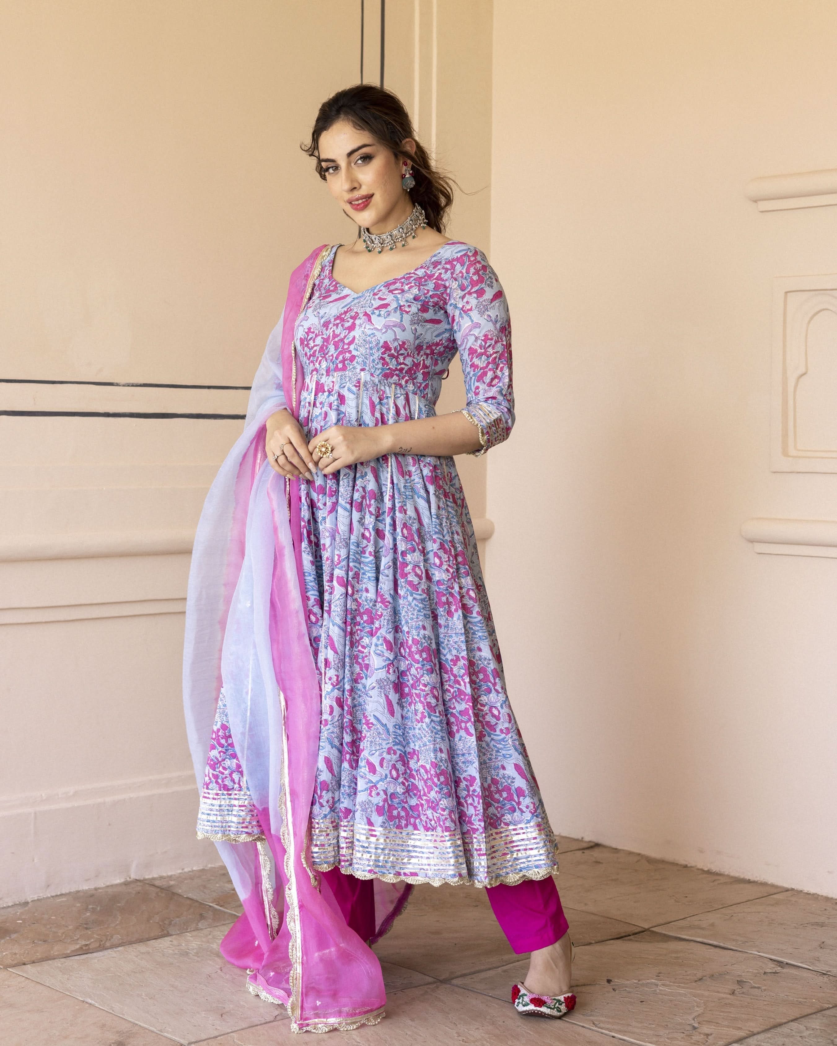 Siria Cotton Anarkali Suit Set - Image 2