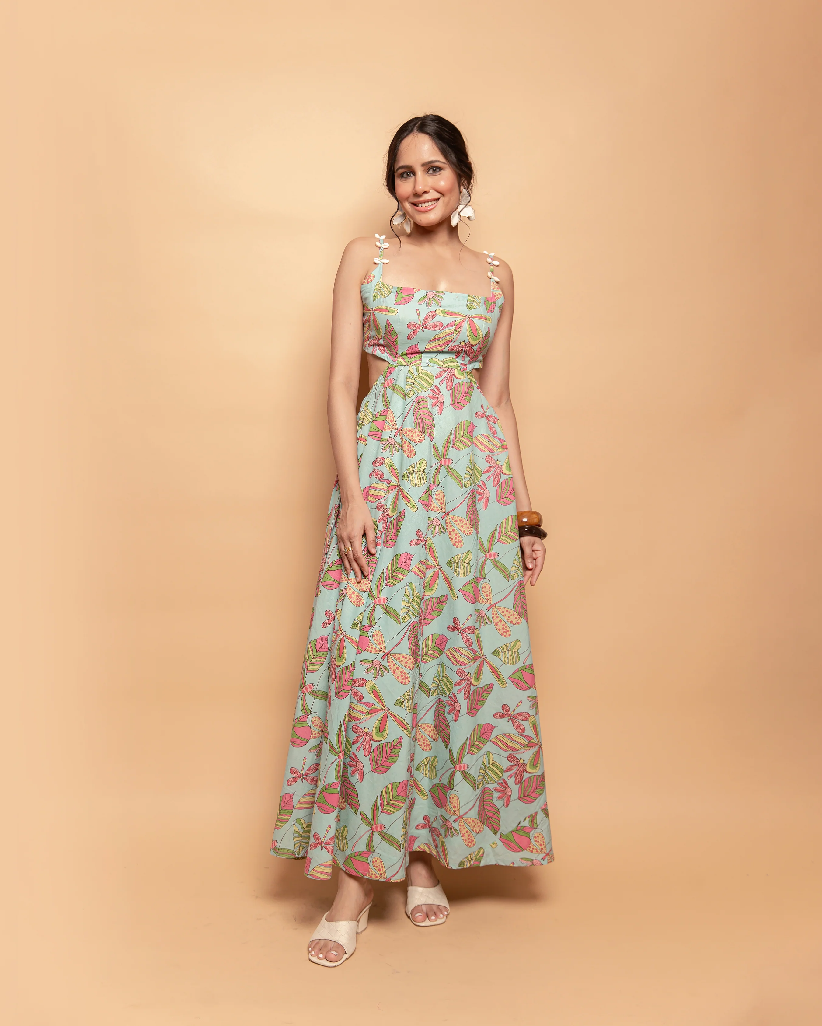Sky Blue Printed Cotton Dress - Image 9