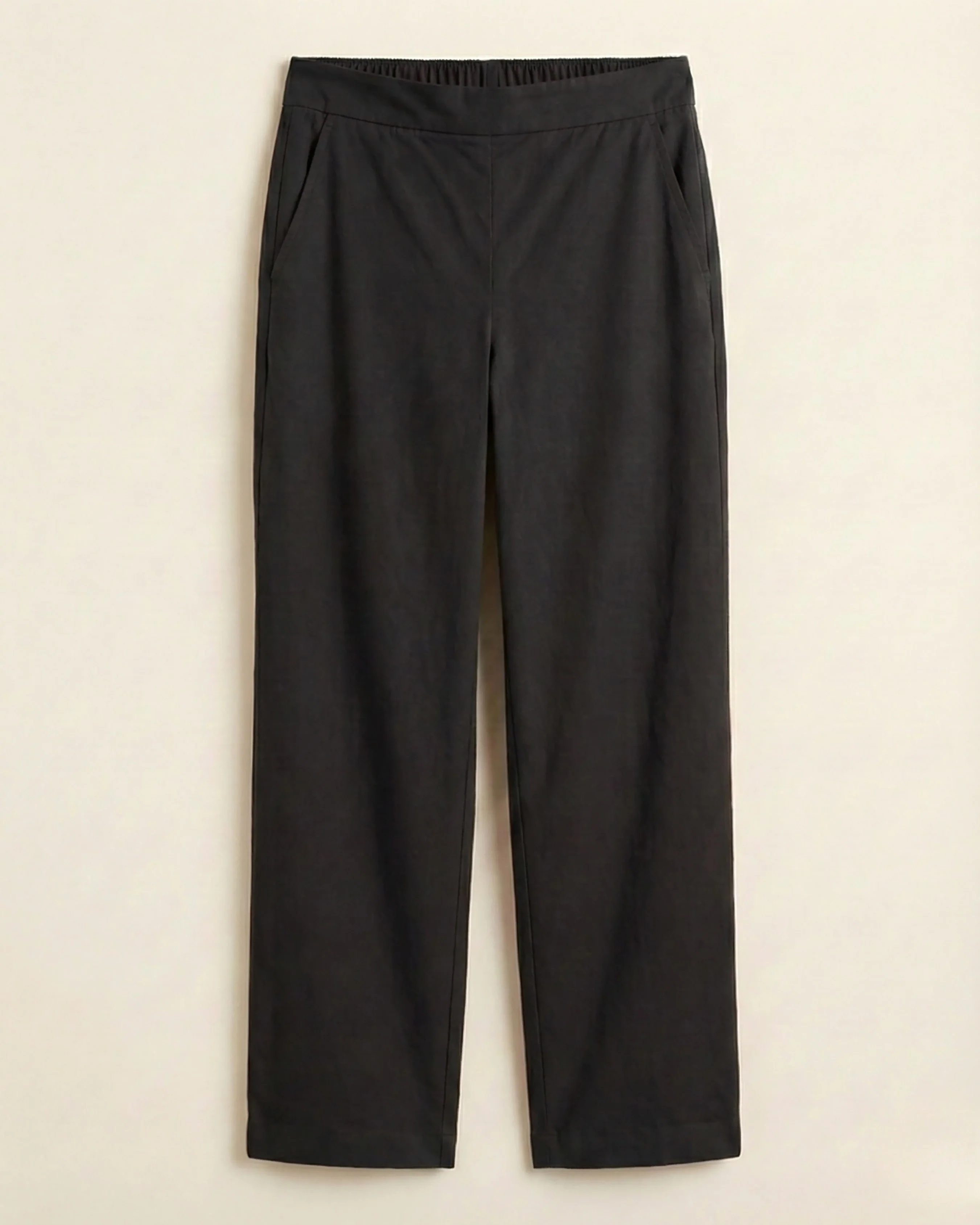 Soni Black Cotton Straight Pants - Image 3