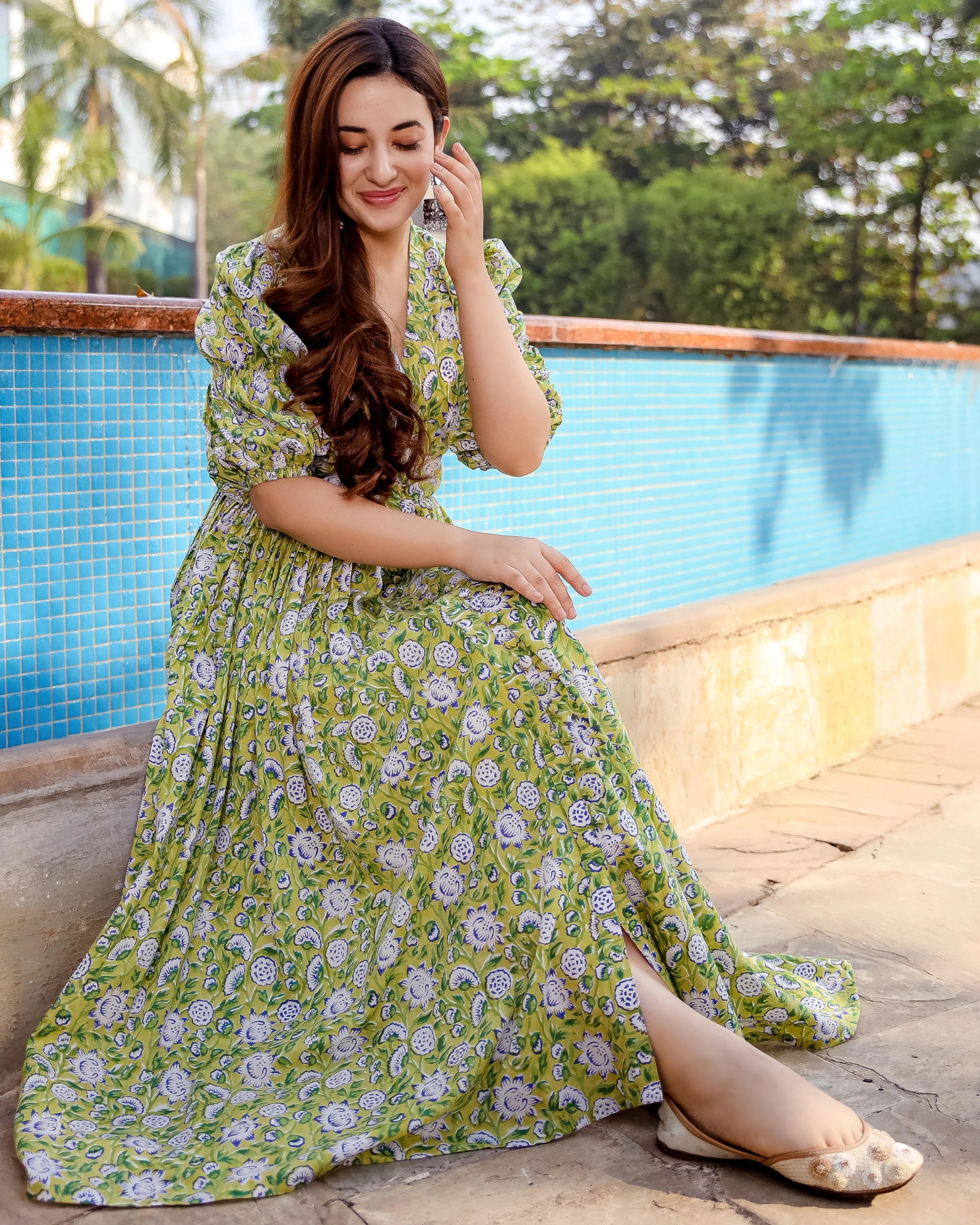 Spring Green Cotton Dress - Image 8