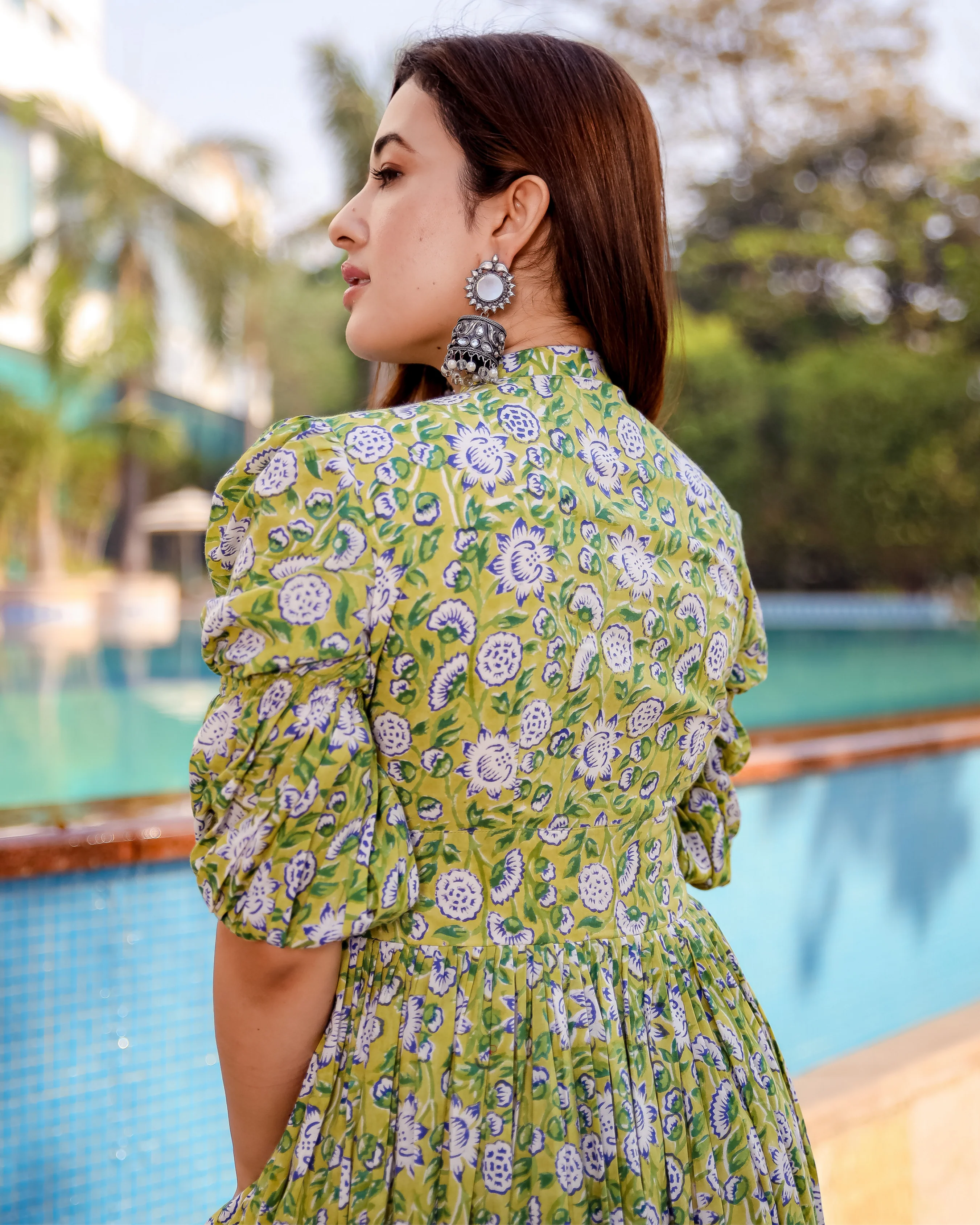 Spring Green Cotton Dress - Image 9