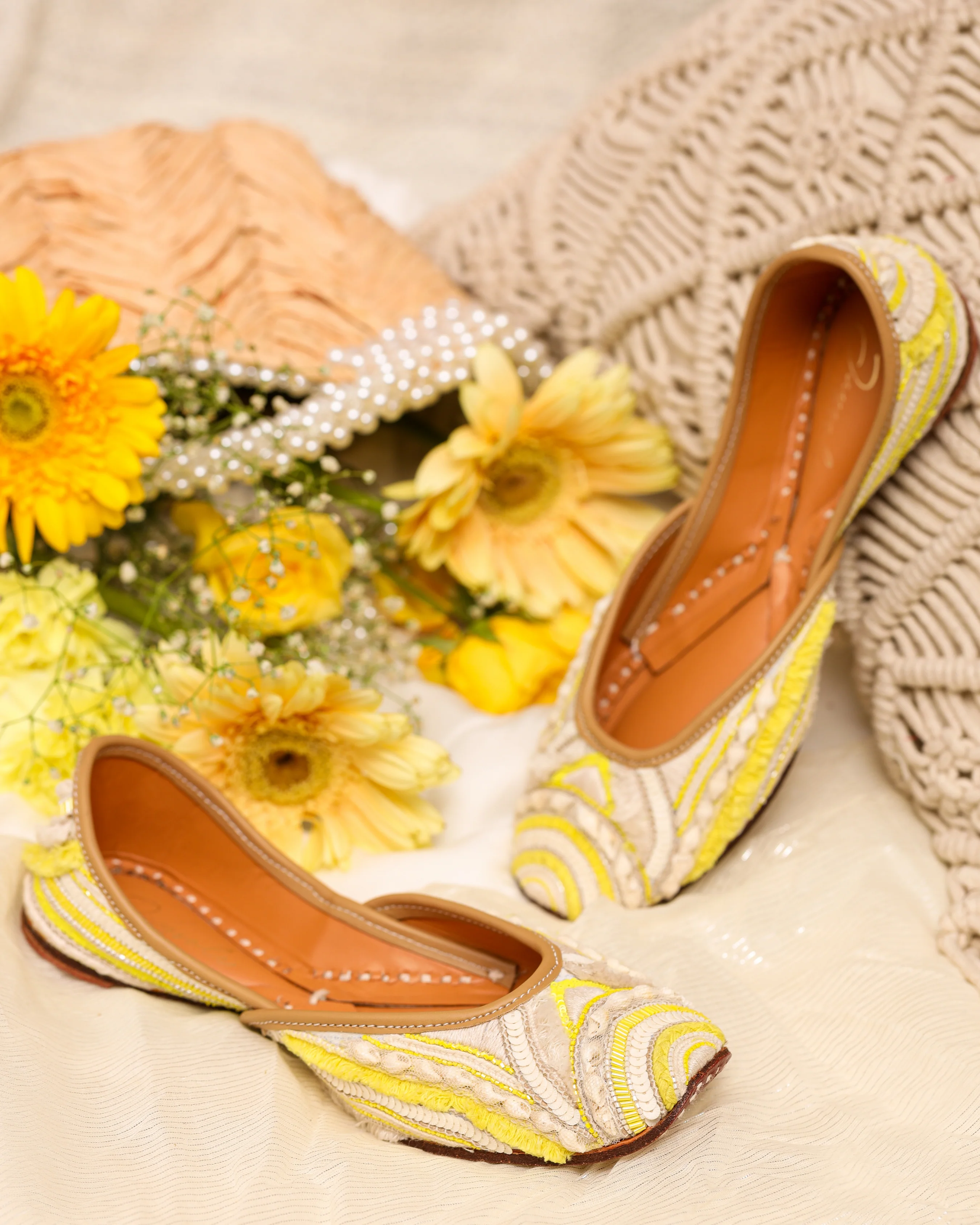 Spun Yellow Handcrafted Jutti - Image 5