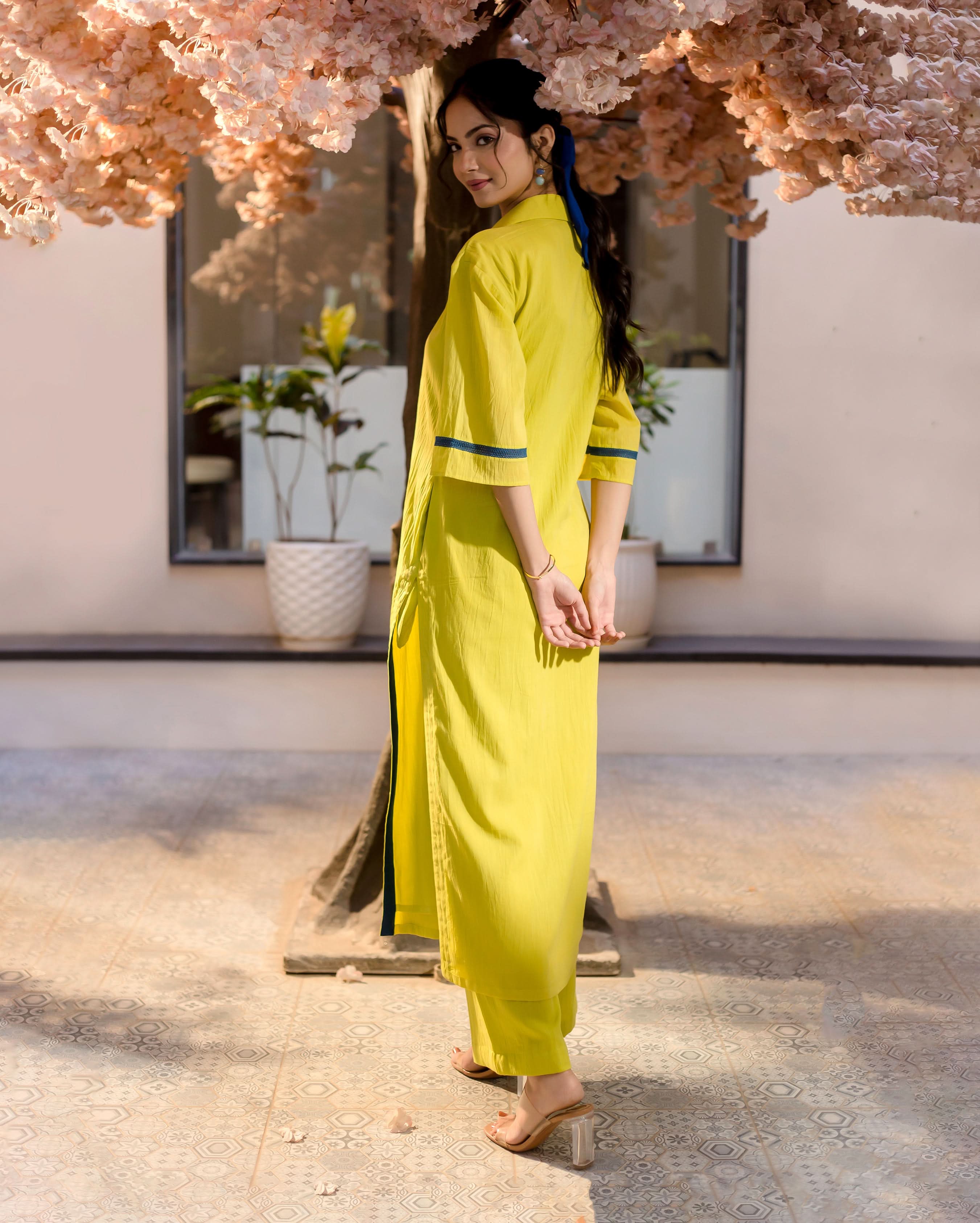 Spurge Green Solid Cotton Coord Set - Image 5