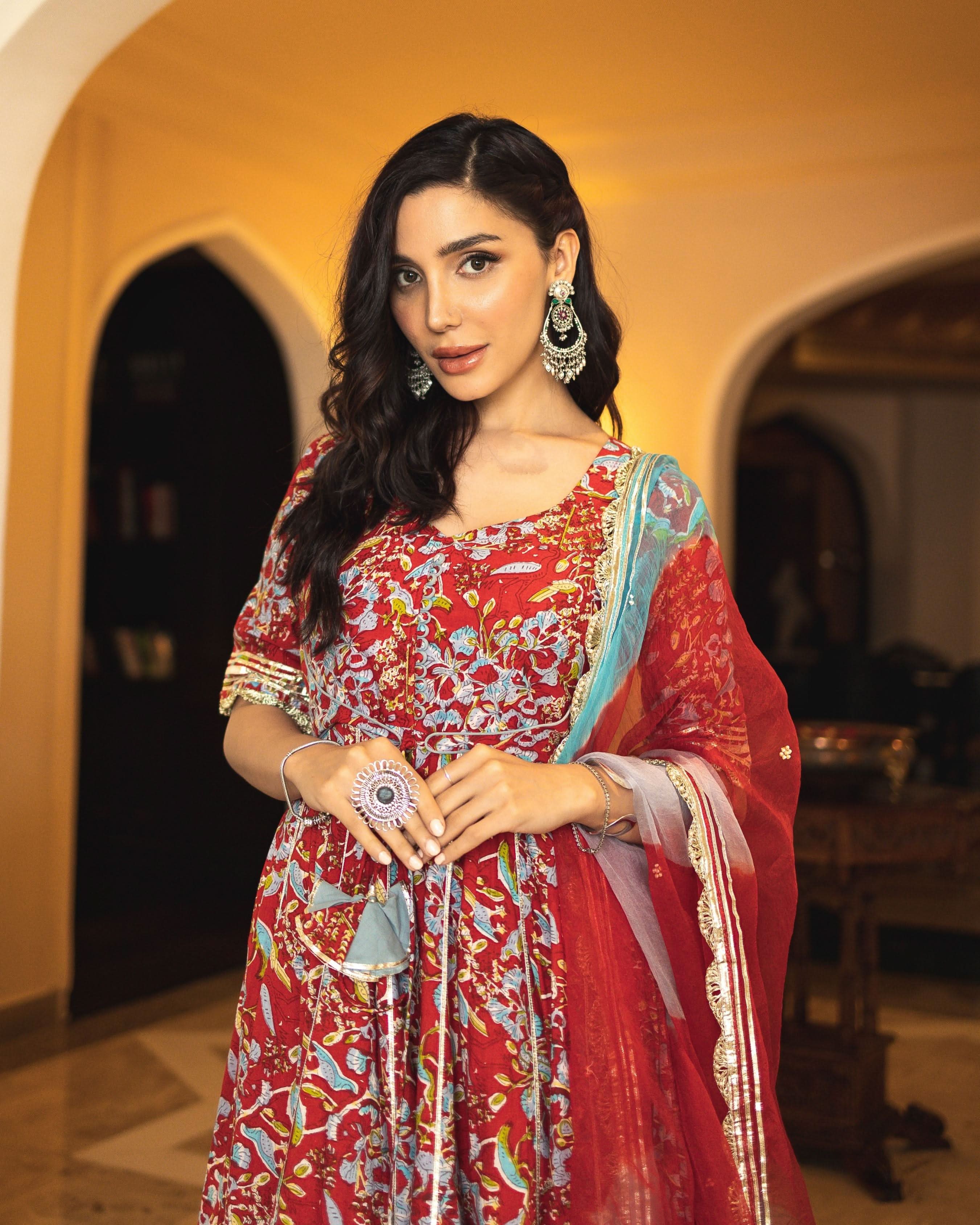 Stella Cotton Anarkali Suit Set - Image 7