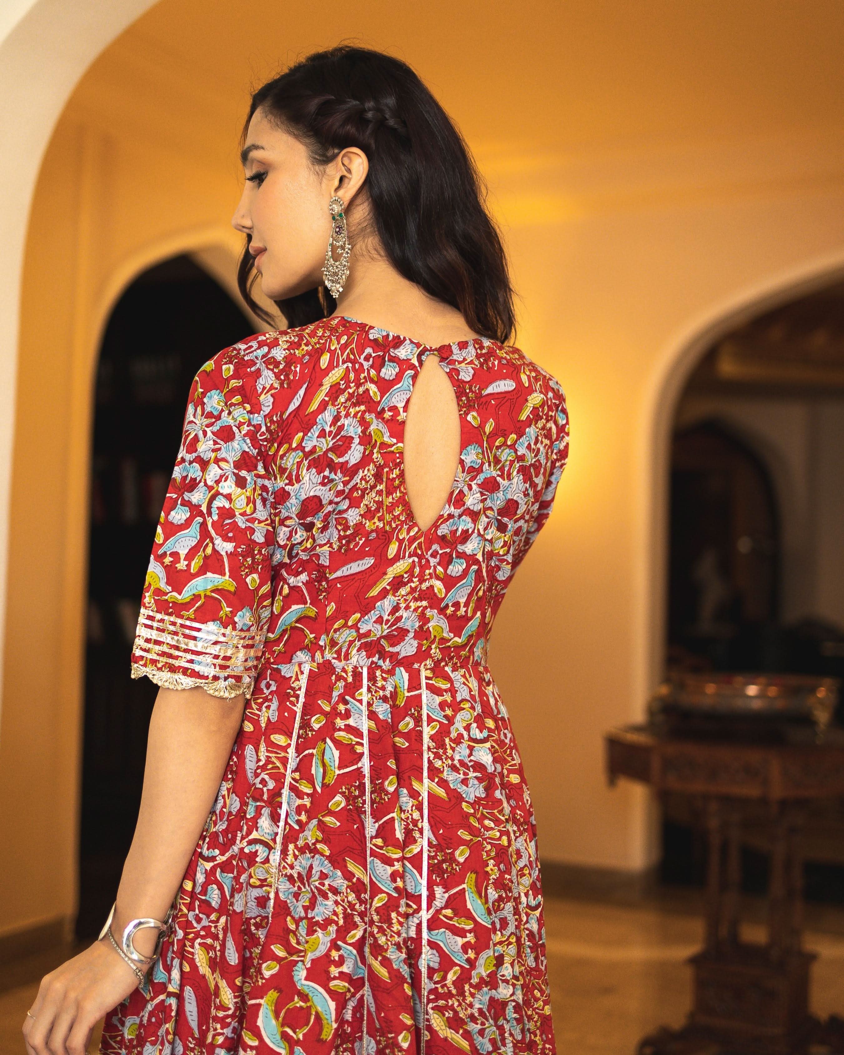 Stella Cotton Anarkali Suit Set - Image 9