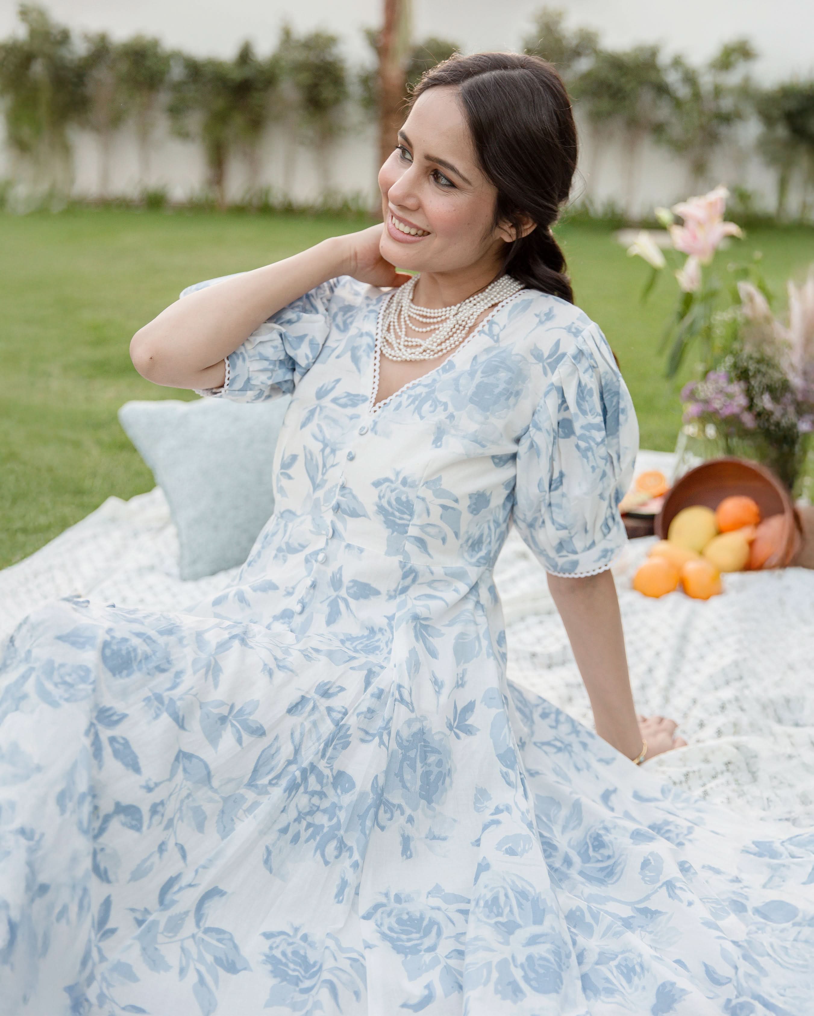 Sugar Plum White Cotton Printed Dress - Image 2