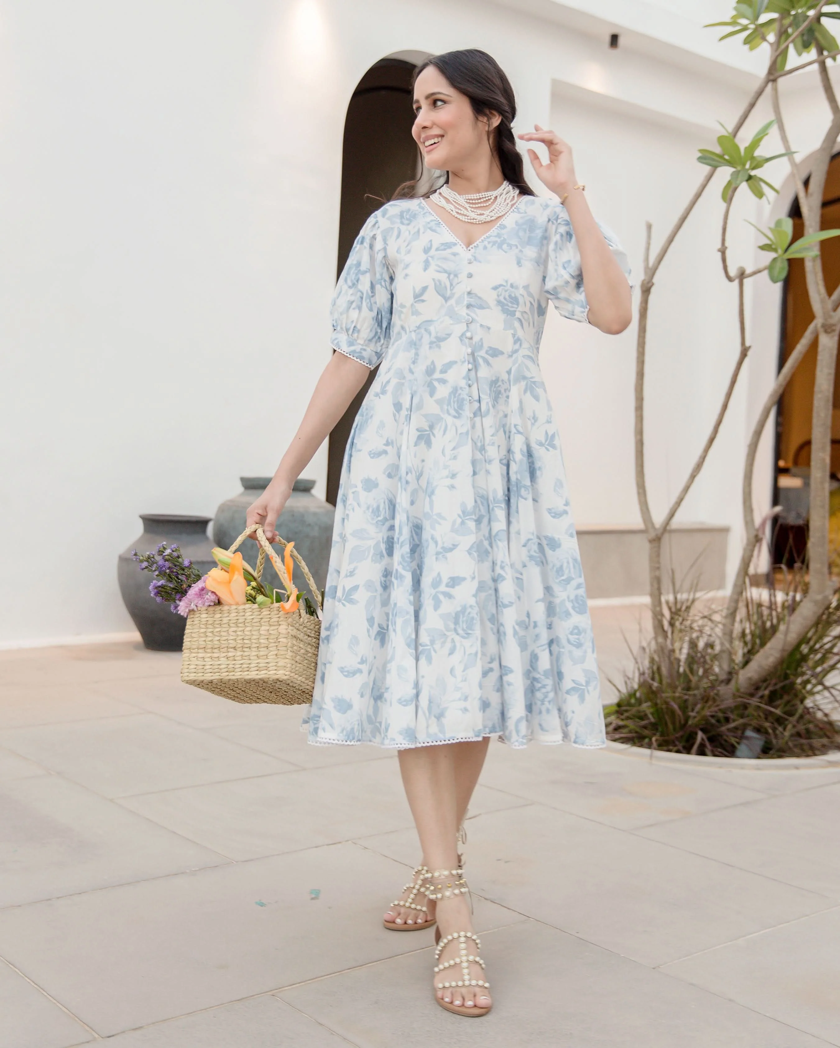 Sugar Plum White Cotton Printed Dress - Image 3