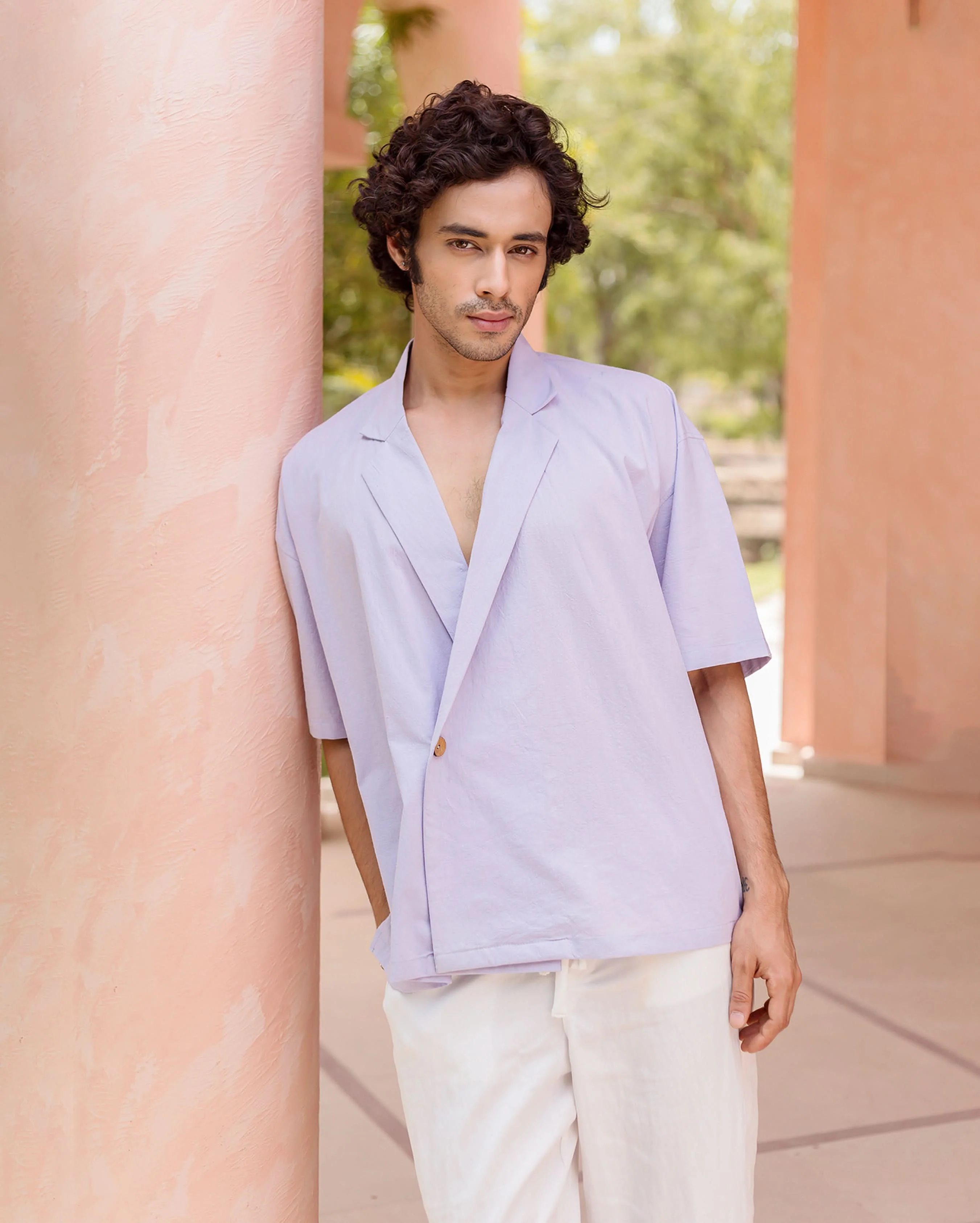 Tatum Lilac Slub Solid Shirt - Image 3