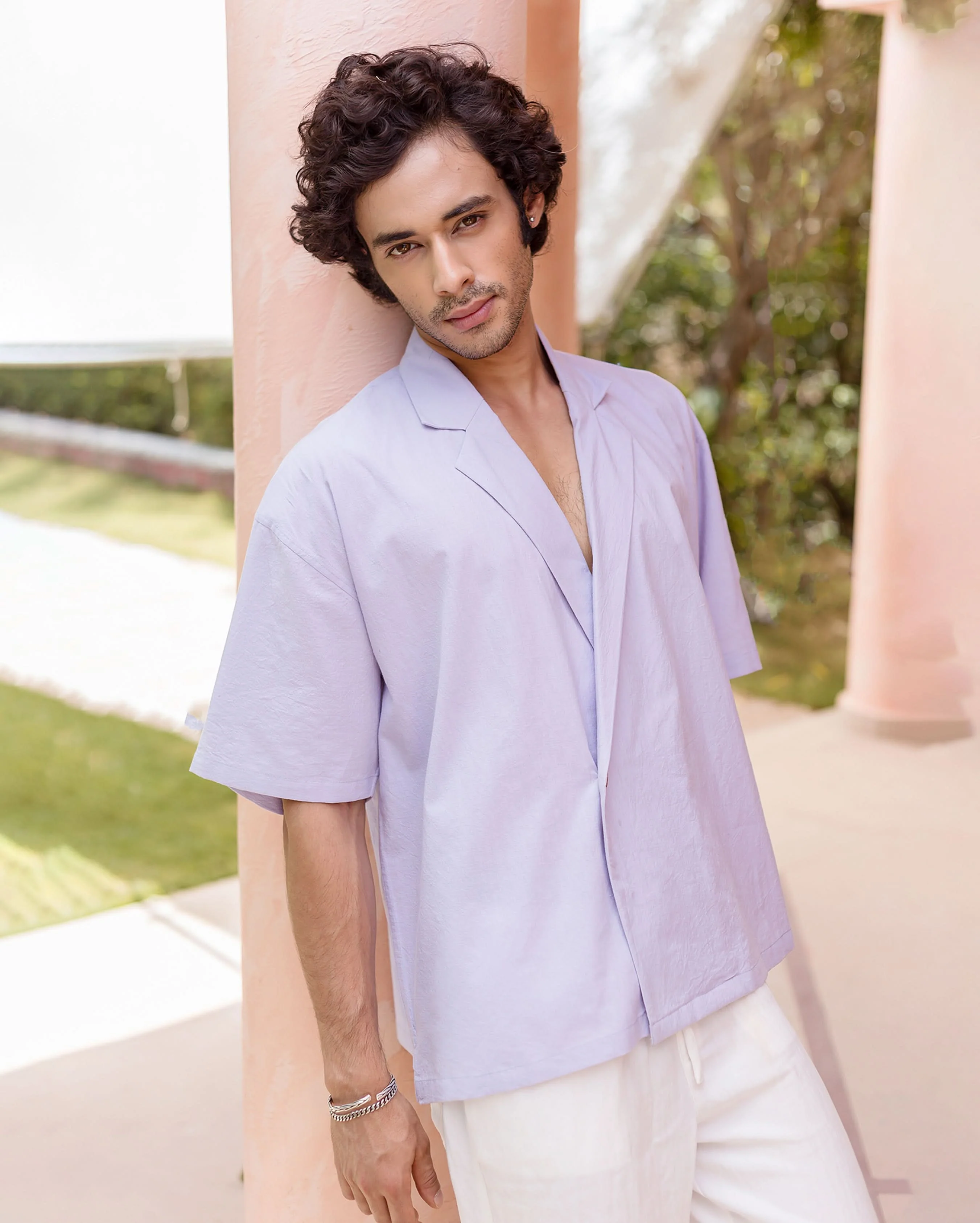 Tatum Lilac Slub Solid Shirt - Image 5