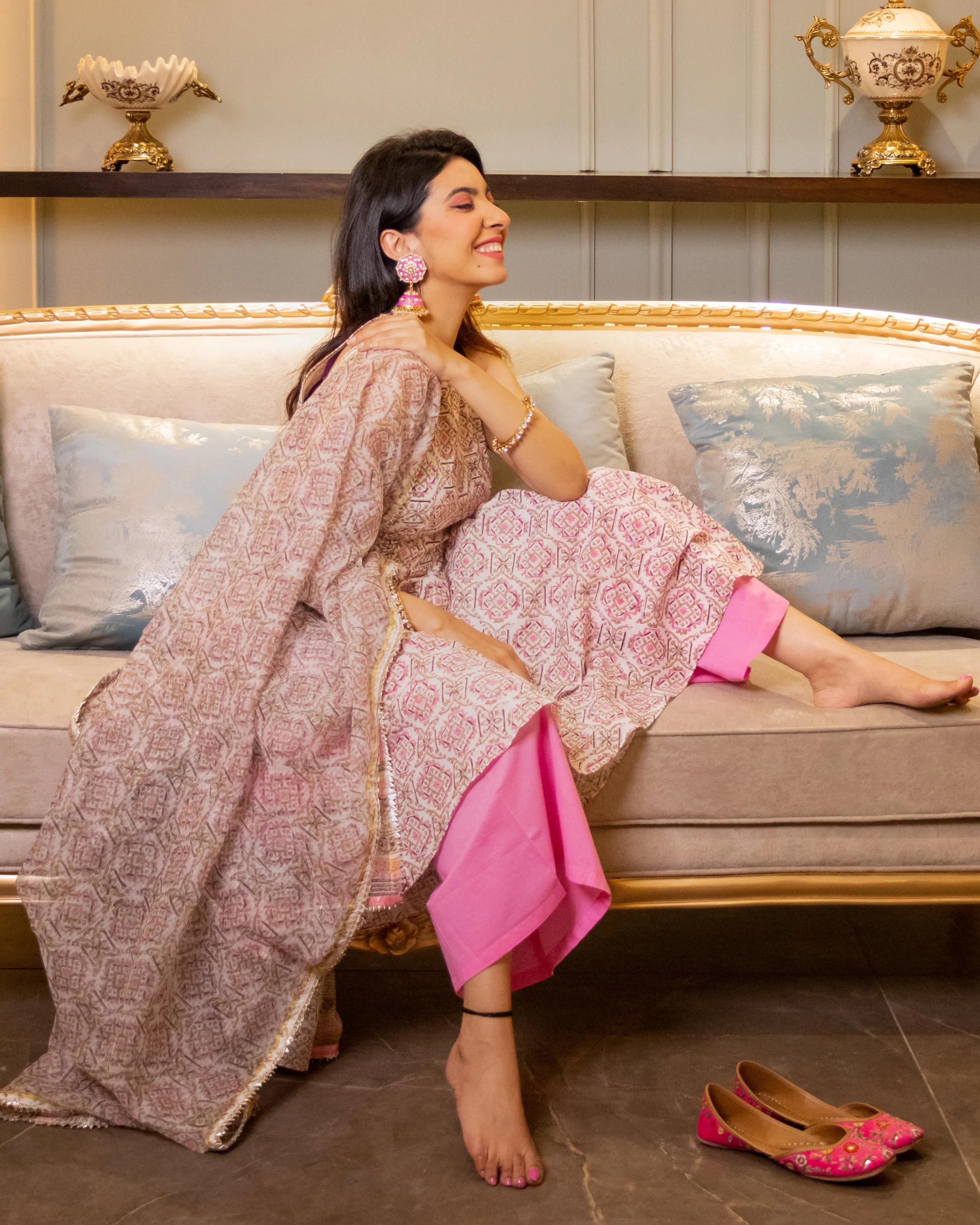 Tisha Handblock Doriya Suit Set - Image 6