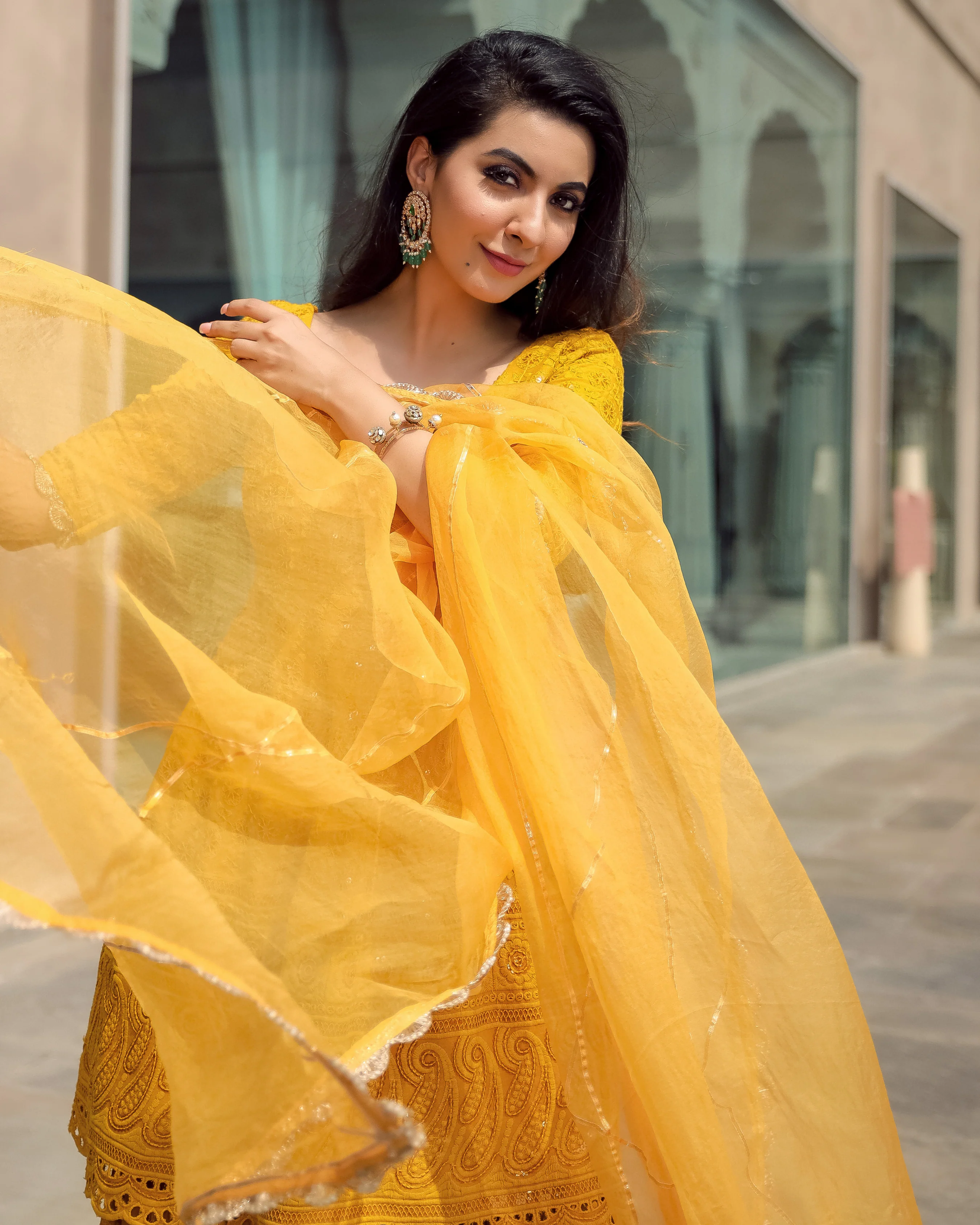 Yellow Jasmine Embroidered Sharara Set - Image 2