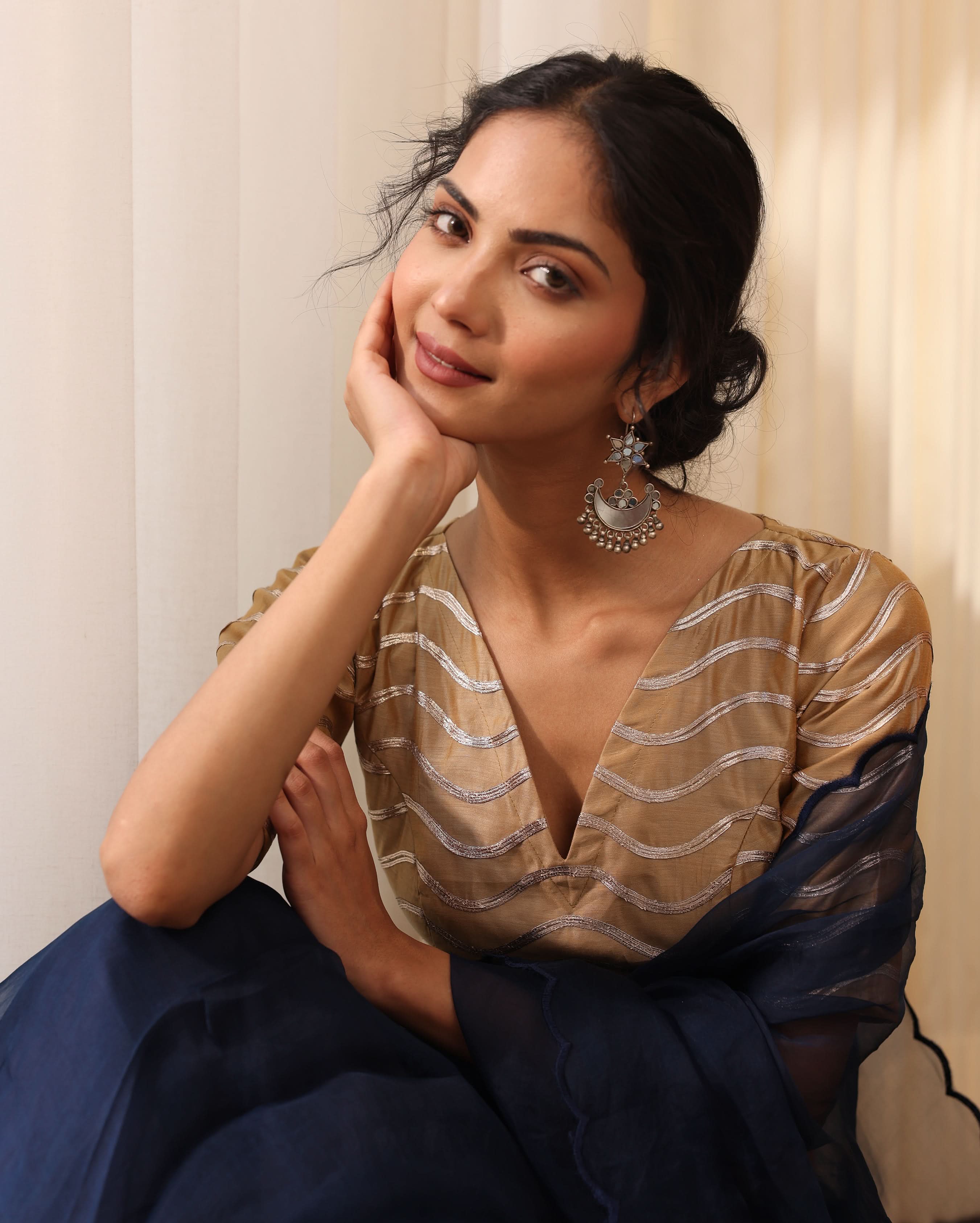Yogini Beige Chanderi Embroidered Blouse - Image 4