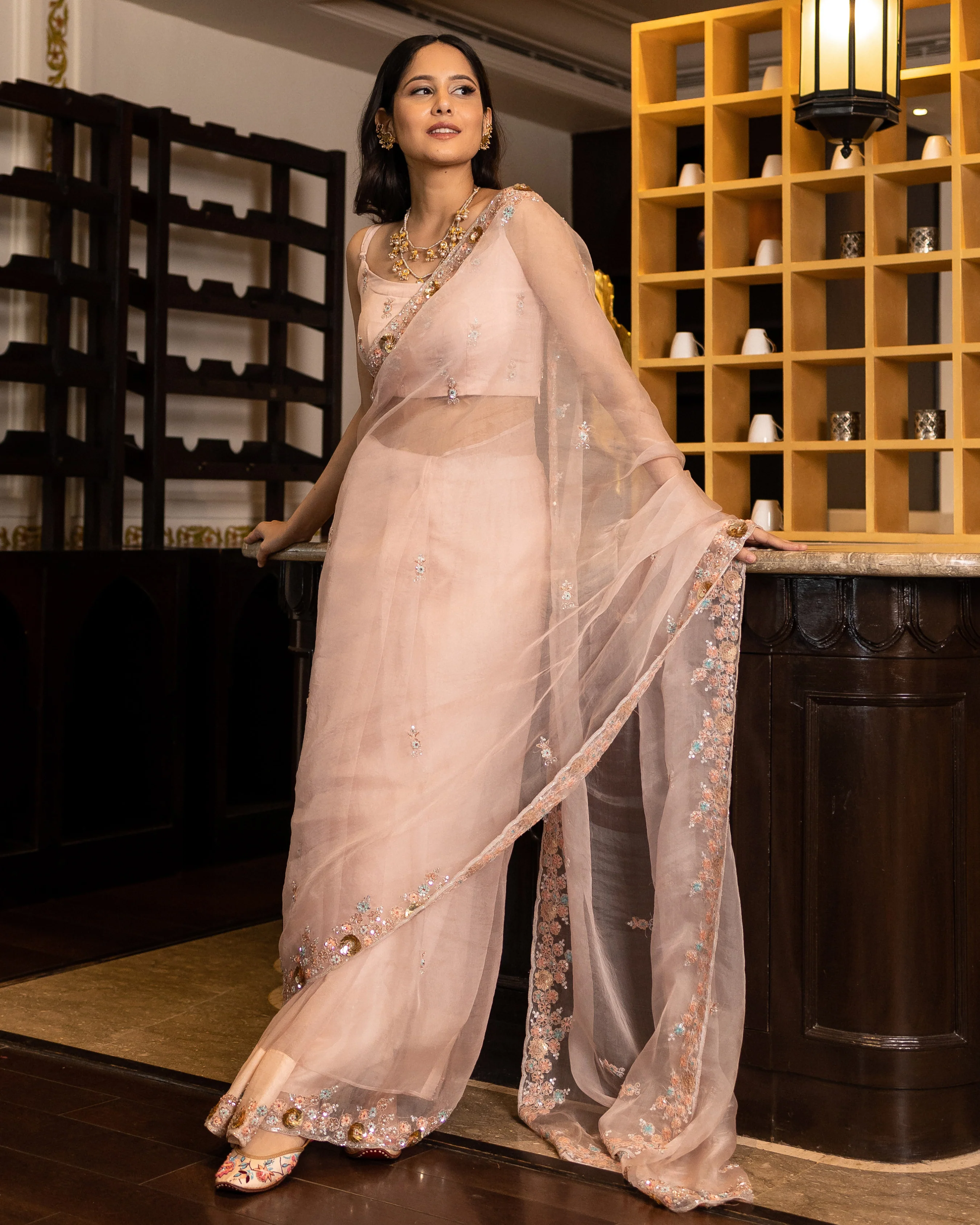 Yogini Handwork Organza Saree - Image 4