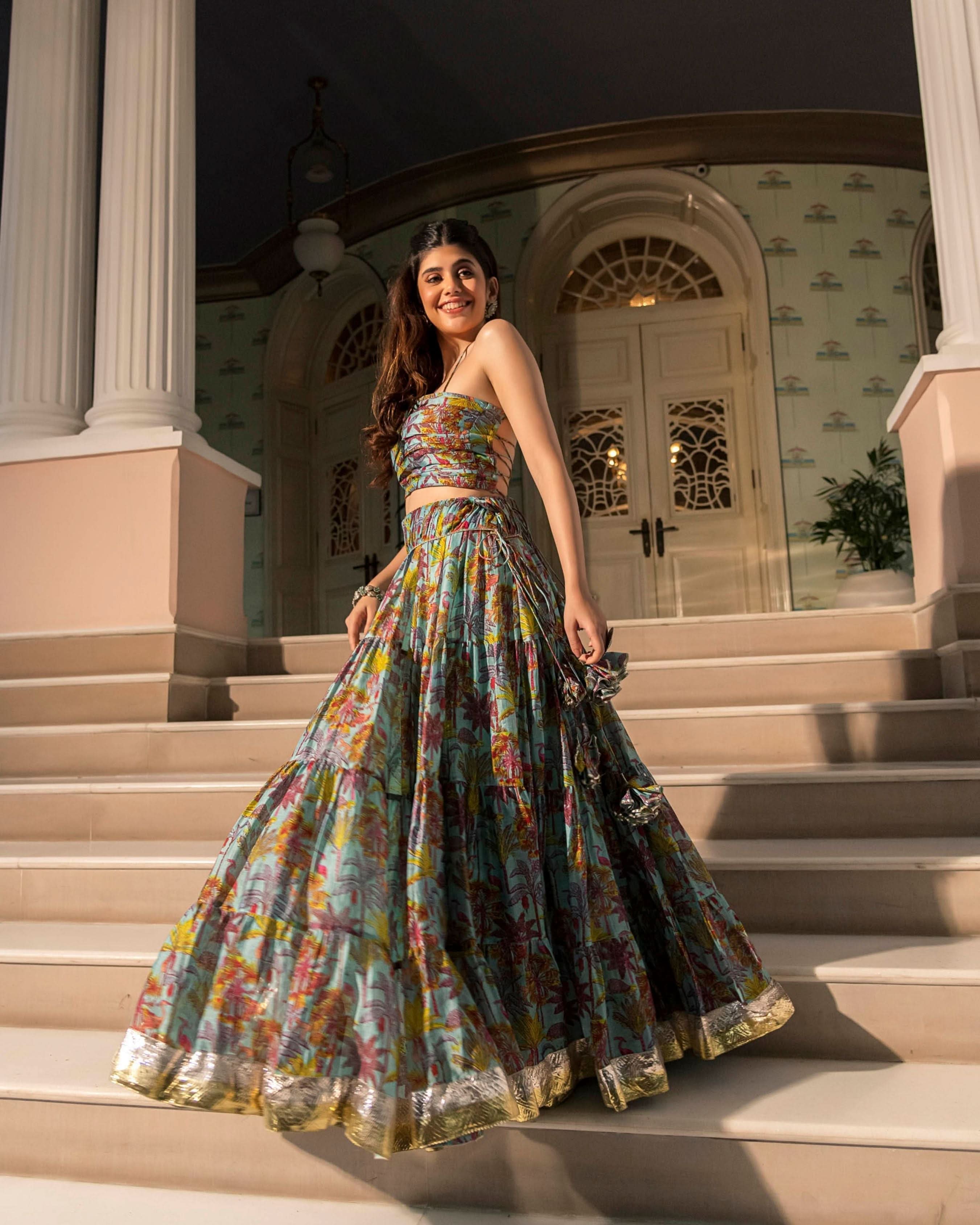 Zahira Chanderi Lehenga Set - Image 5