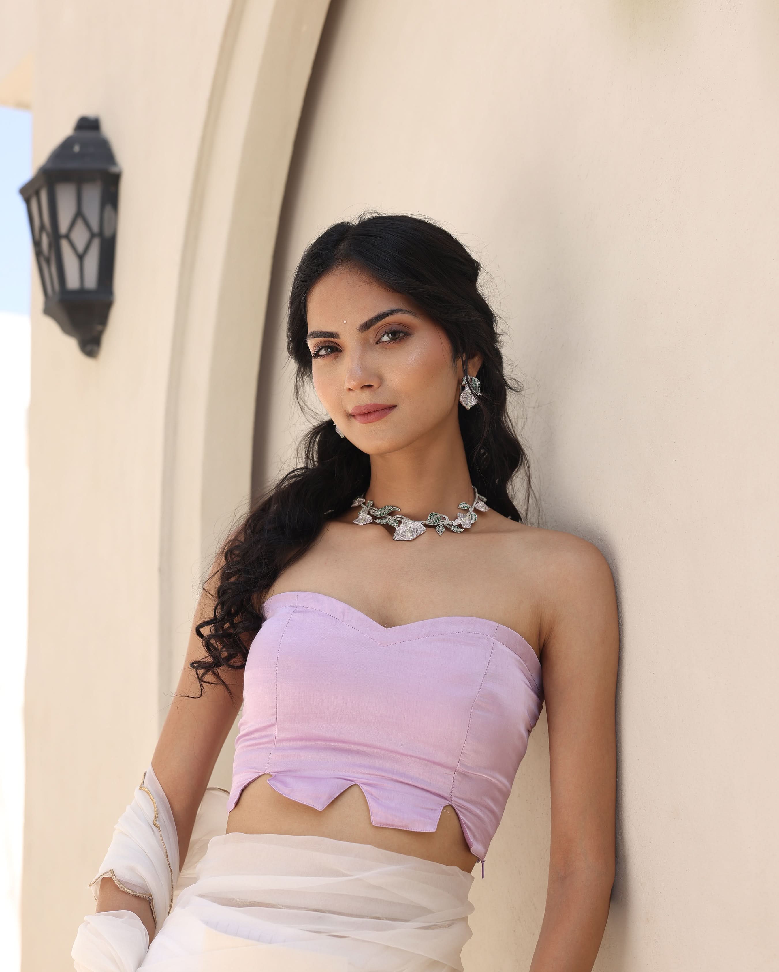 Zehra Lavender Satin Blouse - Image 5